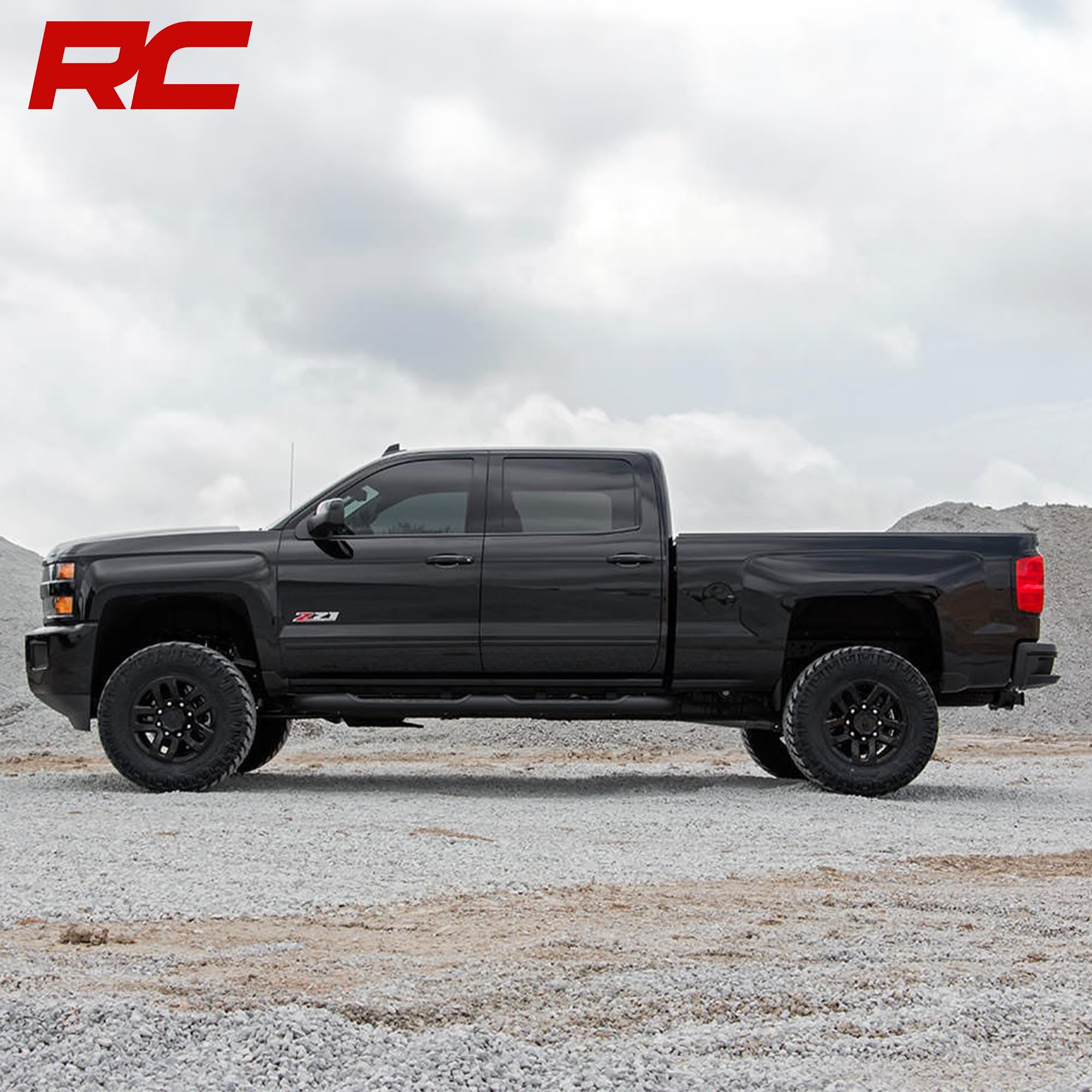 Rough Country 3.5" Lift Kit for Chevy Silverado & GMC Sierra 2500HD/3500HD w/V2 Shocks (2011-2019 with Factory Rear Overload Springs) - Red Control Arms