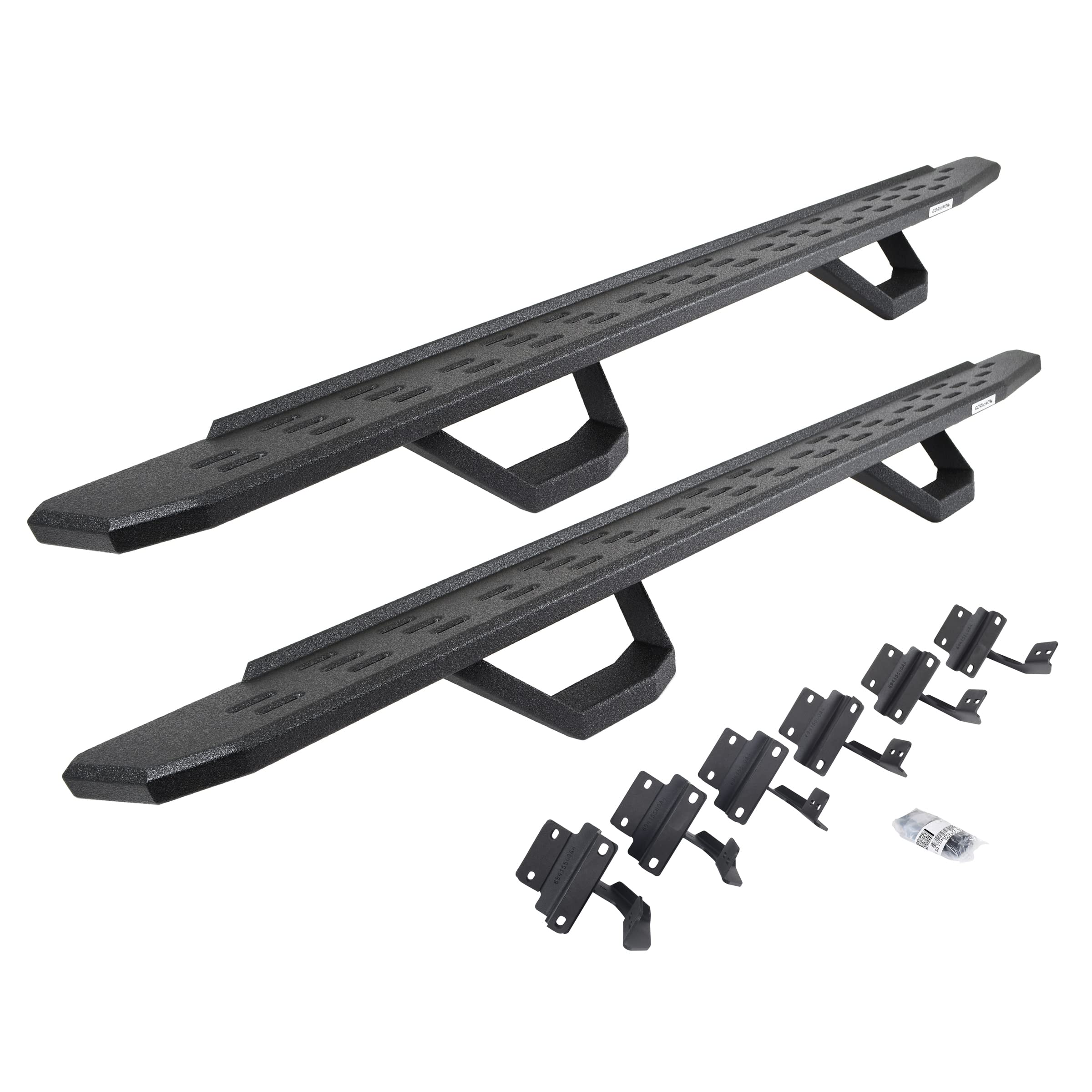 Go Rhino Running Boards RB30, Brackets, & 2 Pair of Drop Steps | Galvanized Steel, Protective Bedliner Coating | 6961558720T | Fits 2015-2024 Ford F-150 Super Crew & Others (See Description)