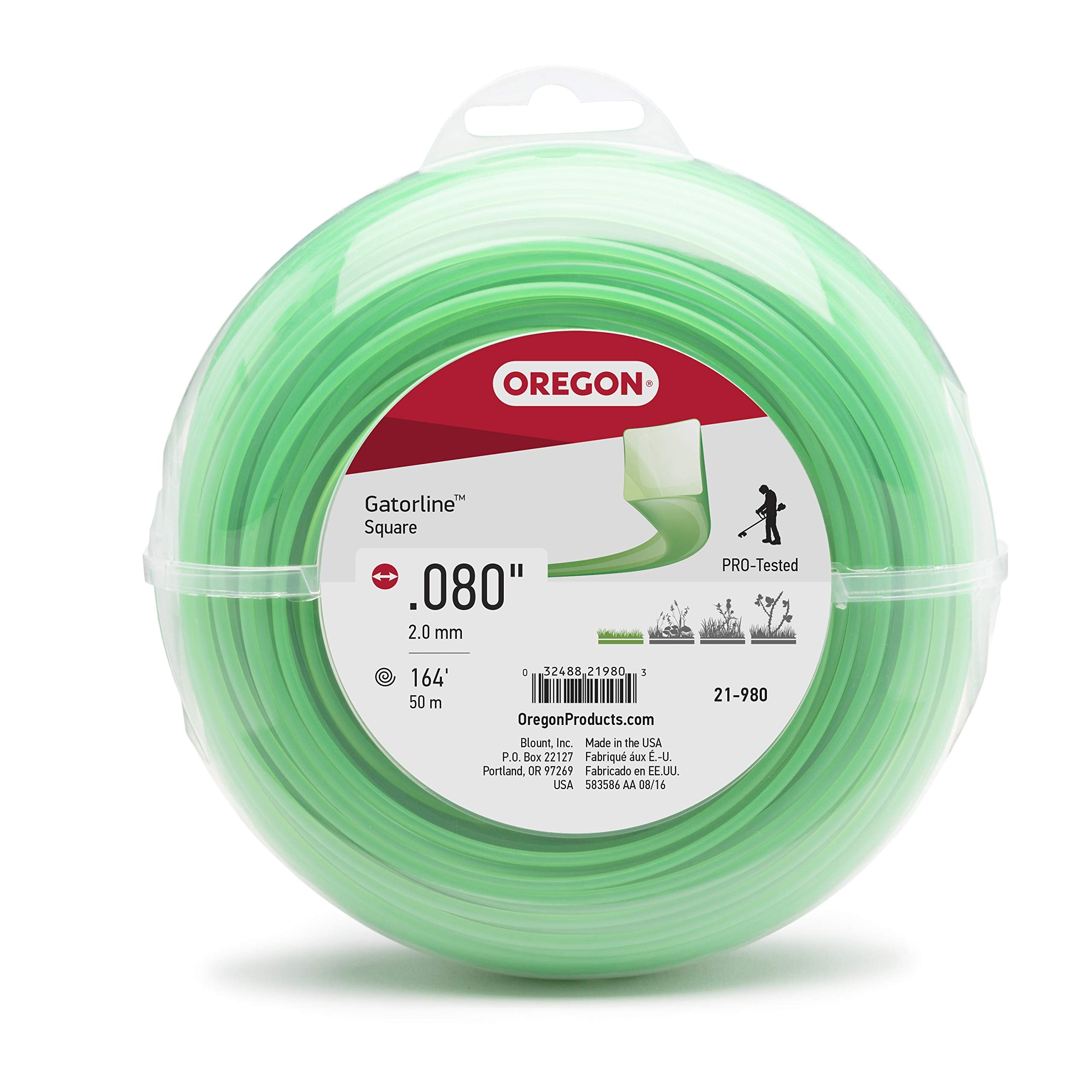 Oregon Gatorline 21-980 1/2-Pound Coil of .080-Inch-by-163-Foot Square String Trimmer Line