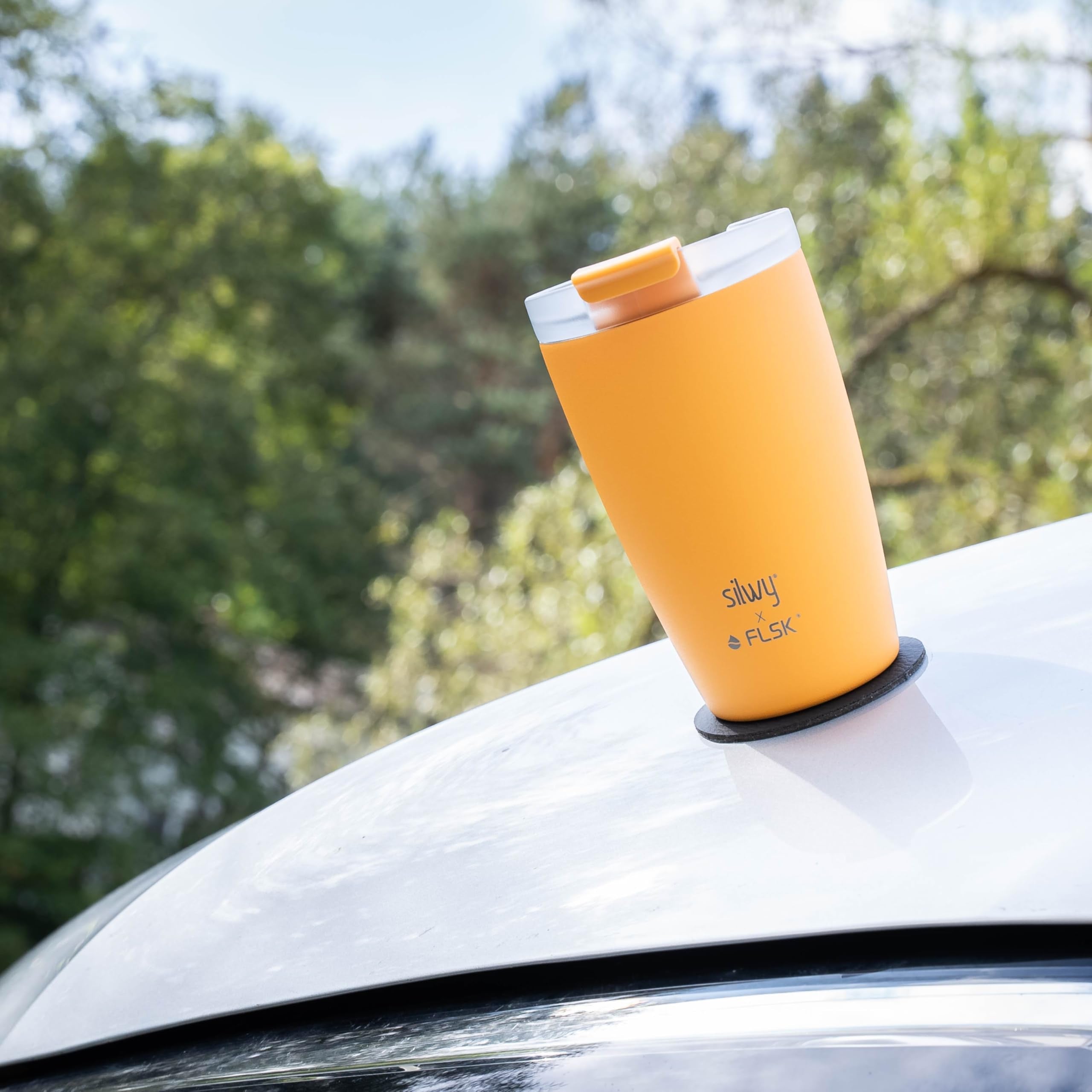 Sunrise Silwy® Magnetic Travel Mug To Go with Metal Nano Gel Pad