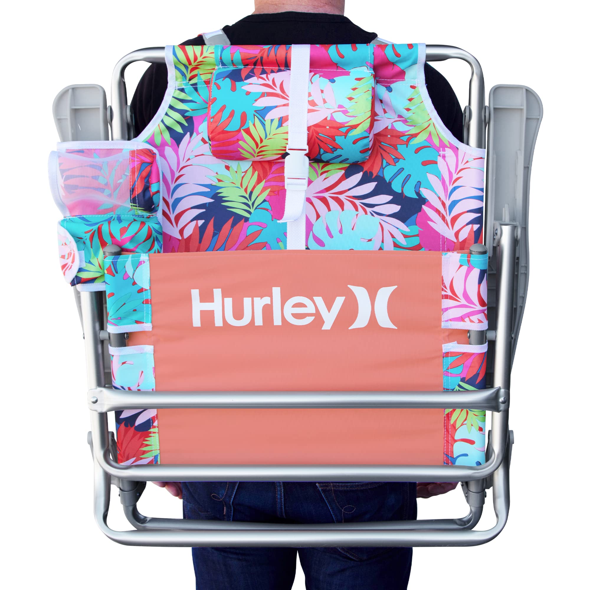 Backpack Hurley Beach Chair, One Size, Aluminum, Tropical