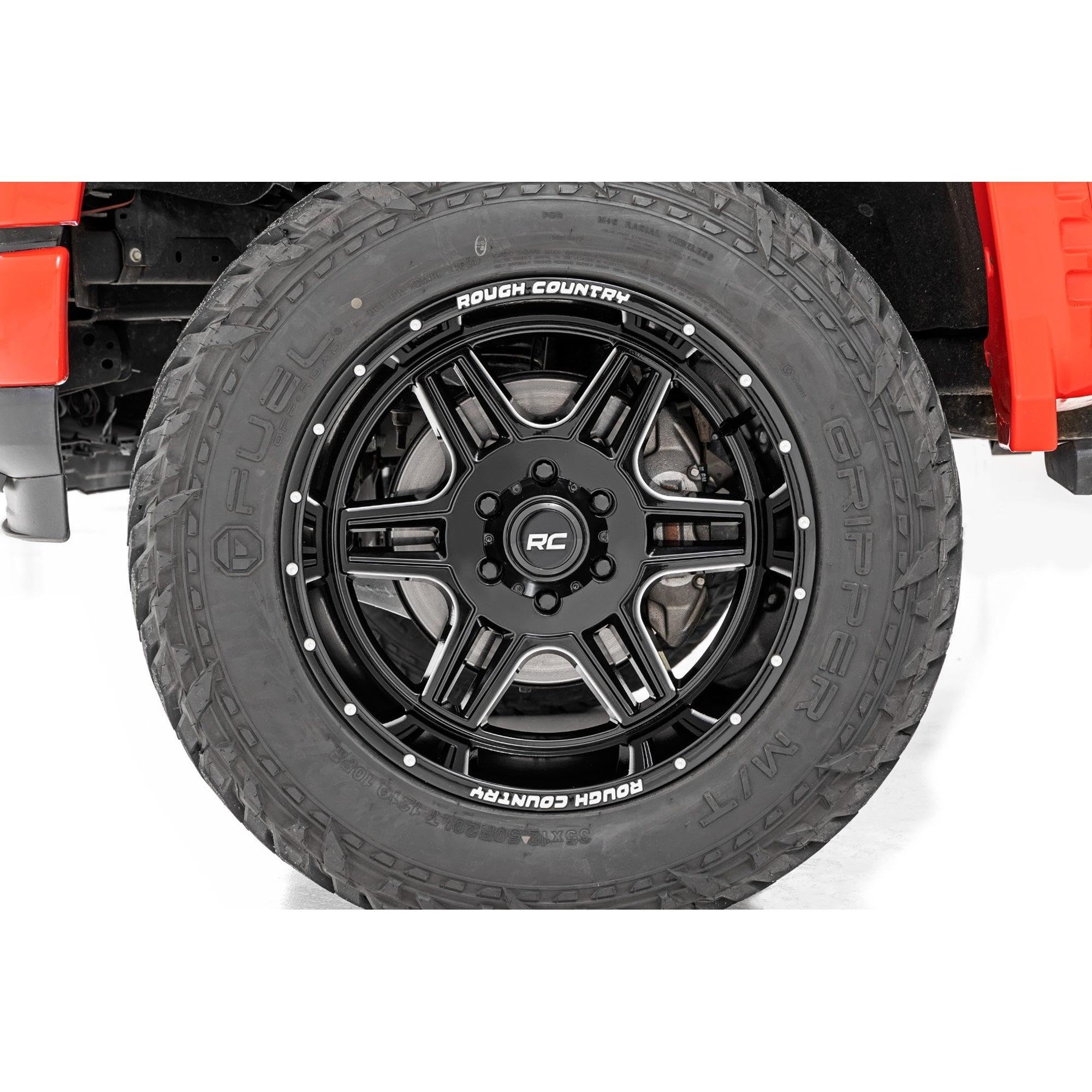 92 Series Rough Country Wheel | Machined One-Piece | Gloss Black | 18x9 | 5x5 | +0mm Painted (18 x 9. inches /5 x 5 inches, 0 mm Offset)