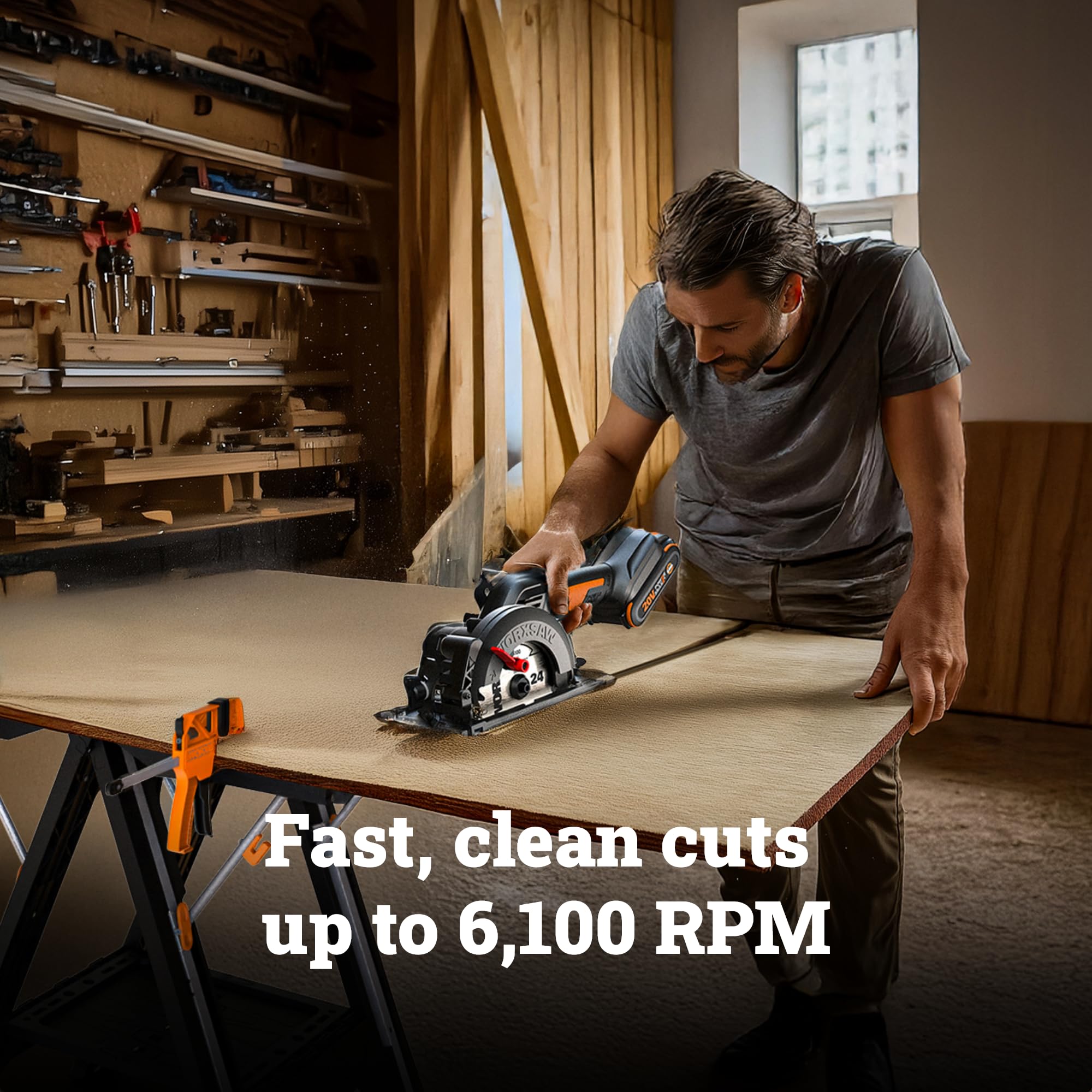 WORXSAW 20V Worx WX531L 4.5" Cordless Compact Circular Saw
