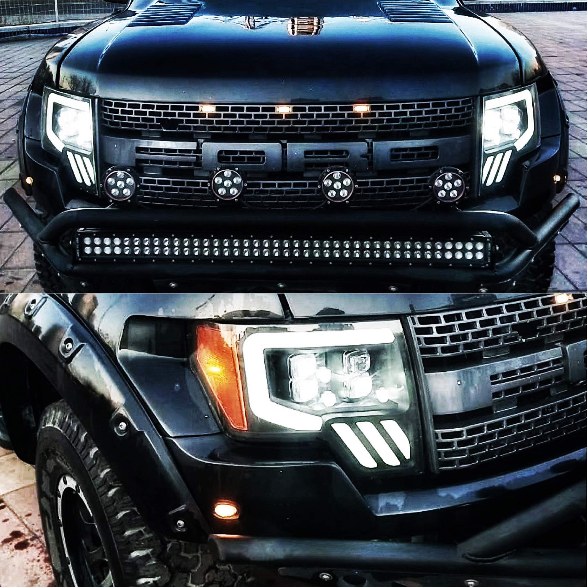 880190 AlphaRex USA Nova Series Projector Headlights fits Ford F-150,Clear