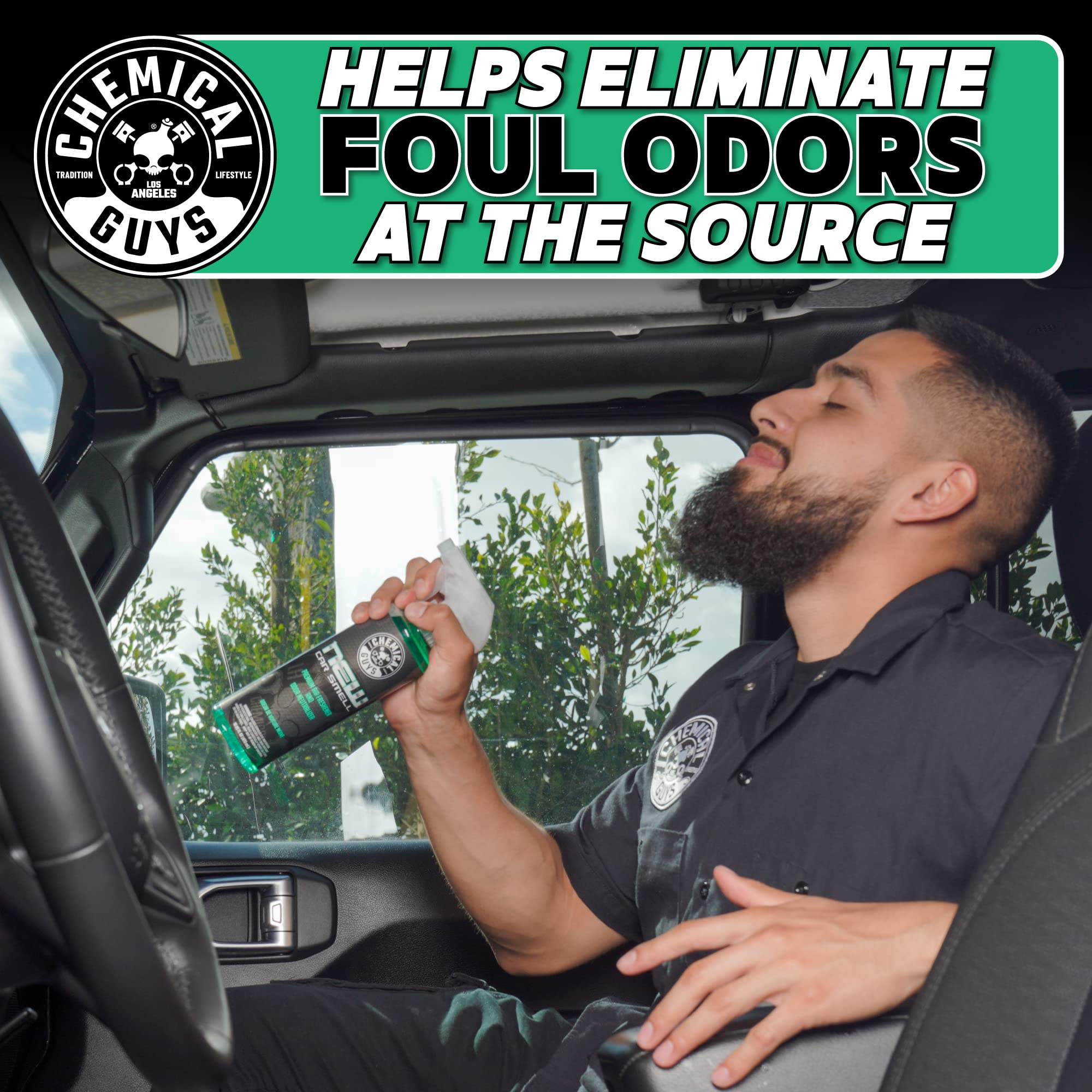 Chemical Guys Air Freshener New Car Smell and Premium Odor Eliminator Refreshes & Neutralizes Odors, Great Car Fresheners for Trucks, SUVs, RVs, and More - 16 oz