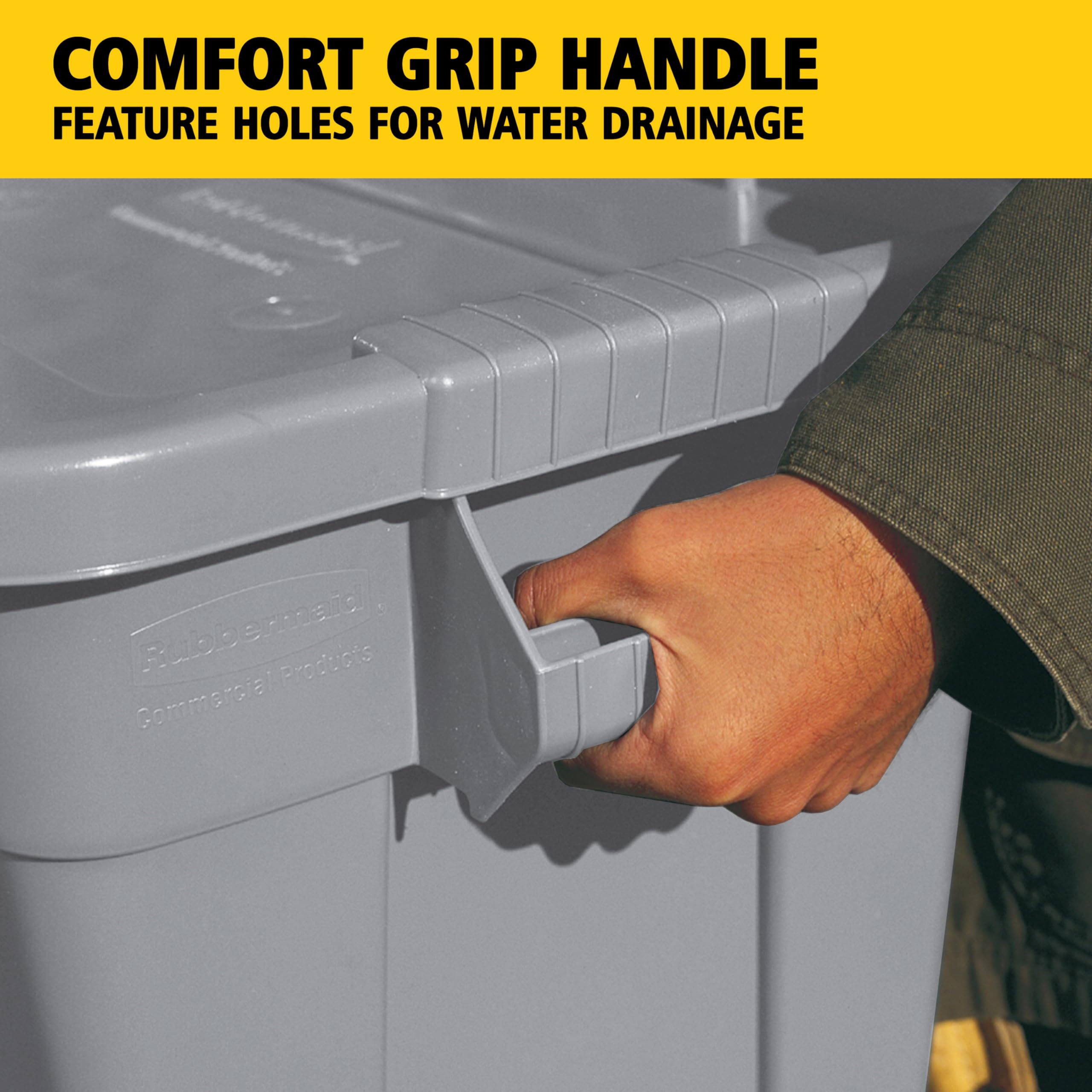 BRUTE Rubbermaid Commercial Products Tote Storage Container with Lid, 14-Gallon-included, Rugged/Reusable Boxes for Moving/Storing in Garage/Basement/Attic/Jobsite/Truck/Camping, Gray