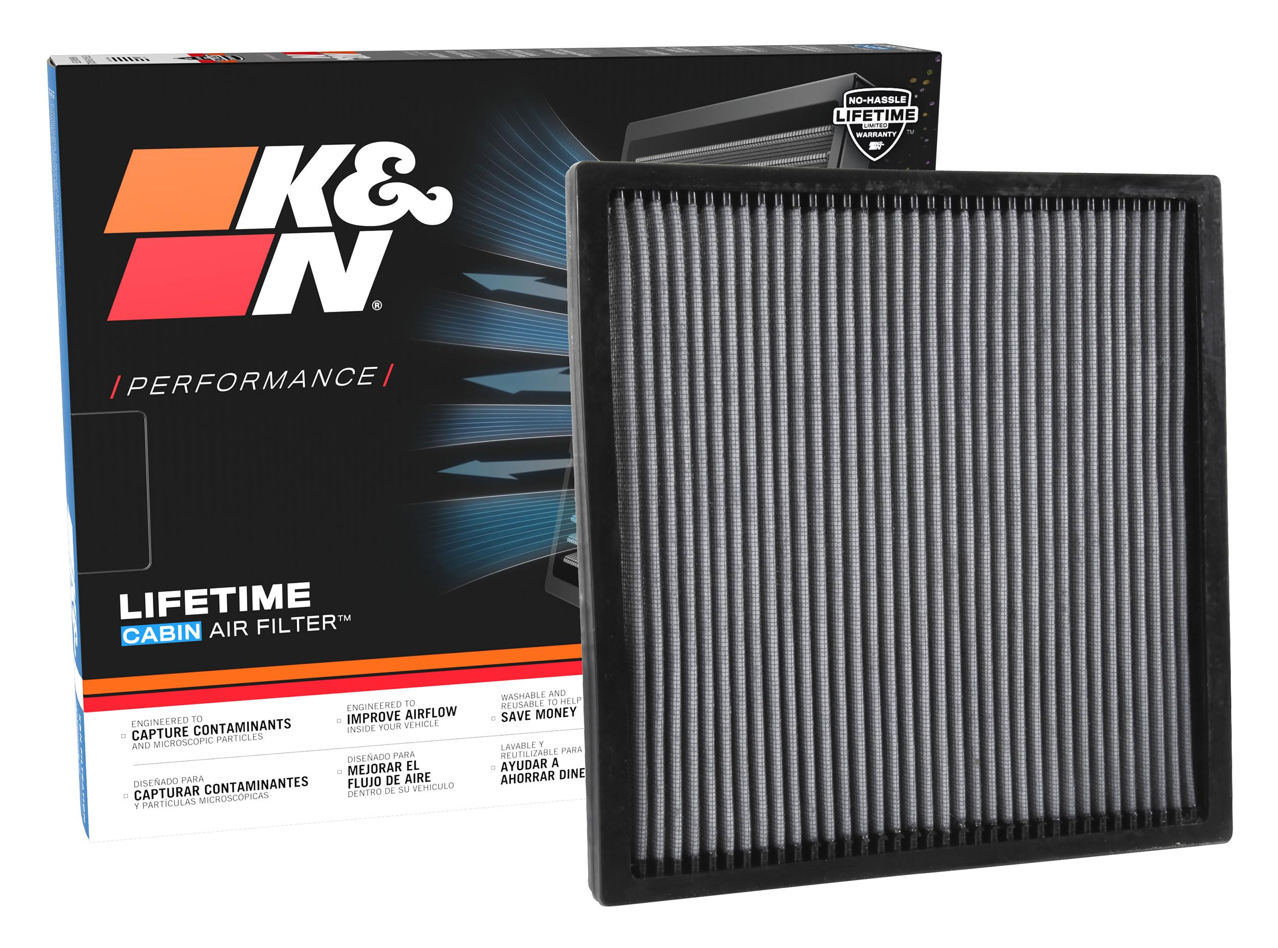 Cabin Air Filter K&N LIFETIME: Premium, Washable, Clean Air for your Cabin: Compatible with 2010-2015 Chervolet: Camaro, SS, ZL1, VF3017