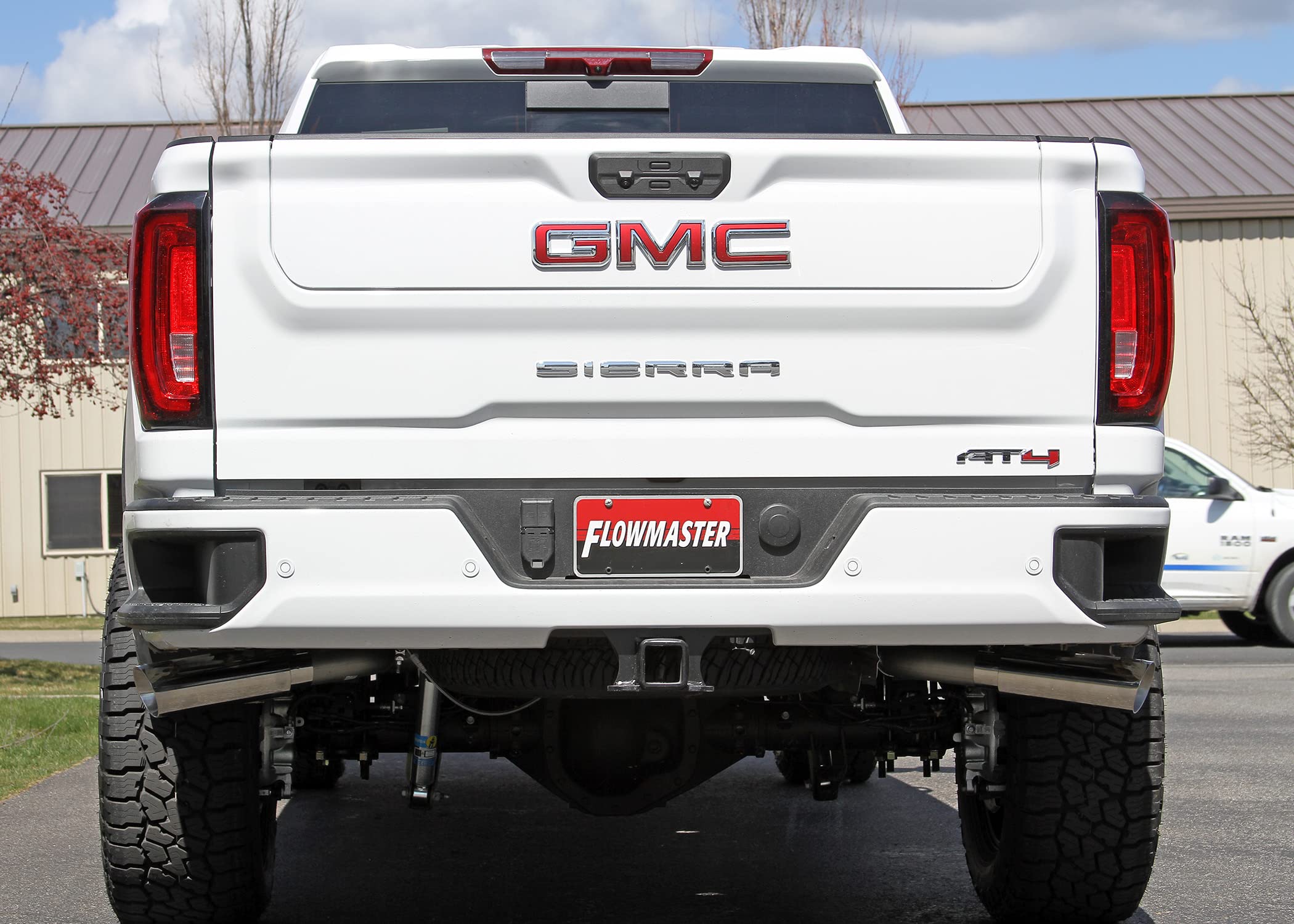 Flowmaster Outlaw 818112 Cat-Back Exhaust 3.5 to 3 Inch Dual Rear Exit Stainless 4 Inch Polished Tips Compatible with 2020-2024 Chevy Silverado GMC Sierra 2500HD/3500HD Crew Cab 6.5' Bed 6.6L Gas V8