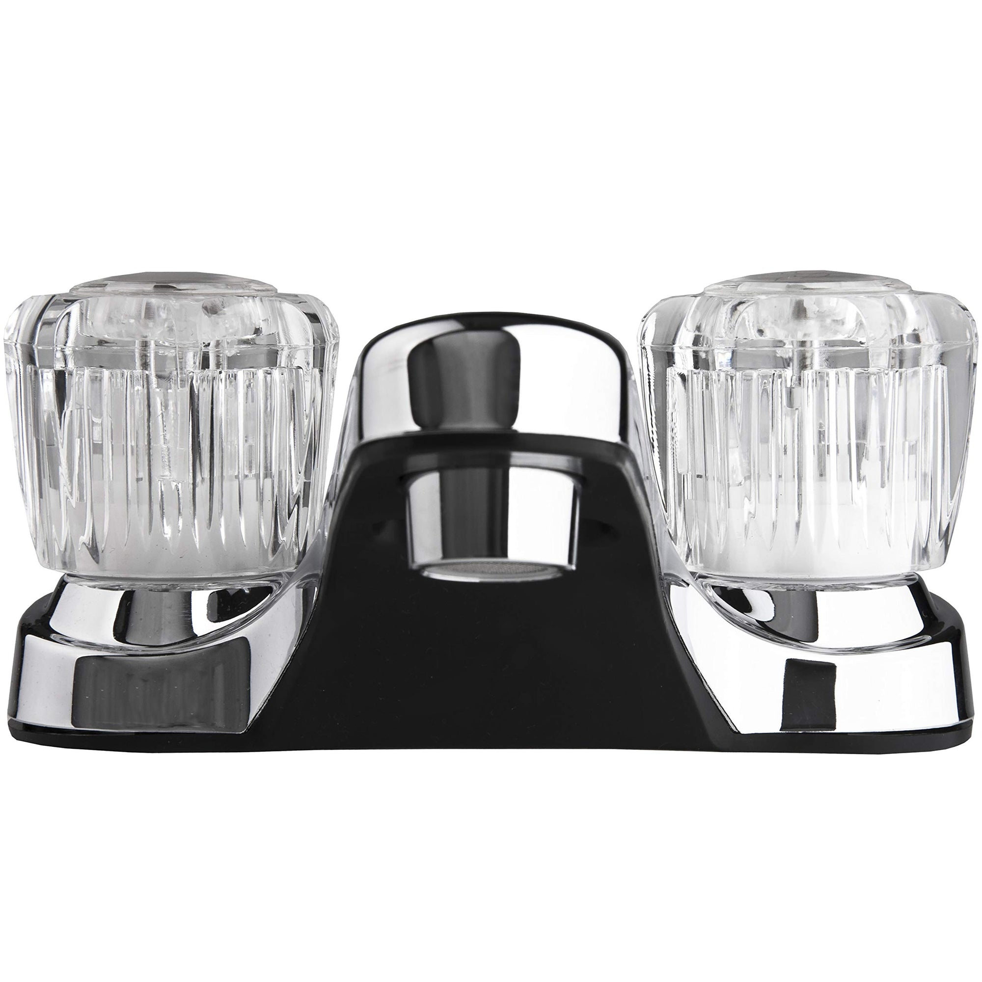 Dura Faucet RV Bathroom Sink Faucet DF-PL700A-CP with Clear Acrylic Knobs - 2-Handle (Chrome)
