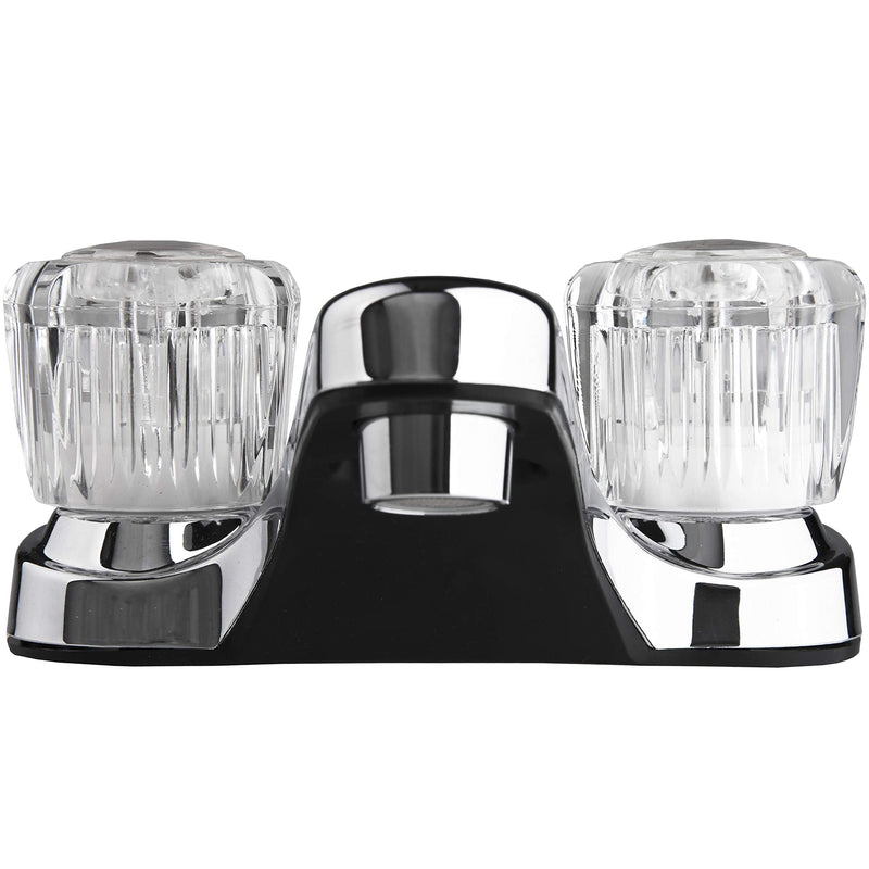 Dura Faucet RV Bathroom Sink Faucet DF-PL700A-CP with Clear Acrylic Knobs - 2-Handle (Chrome)