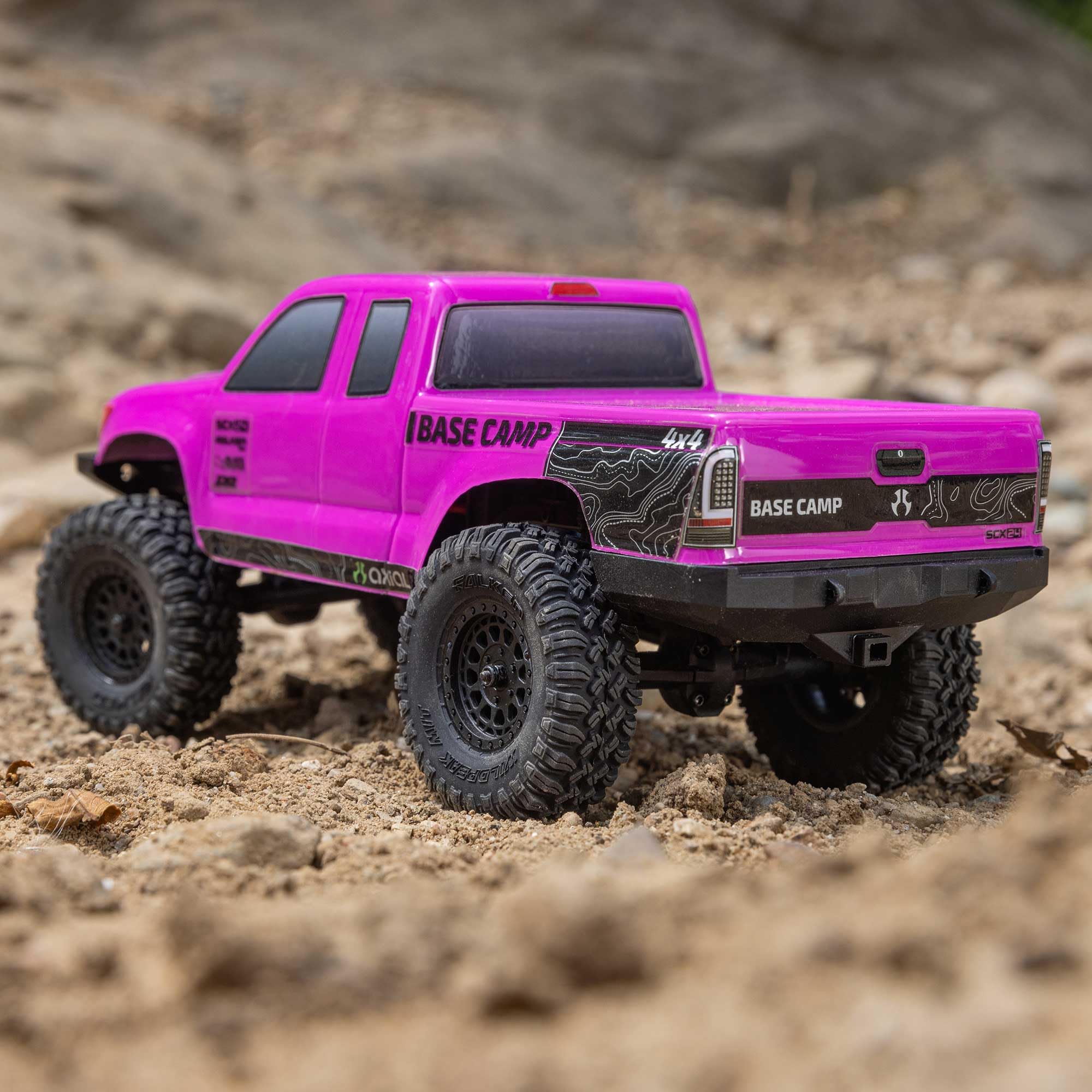 Axial 1/24 RC Truck SCX24 Base Camp 4x4 Rock Crawler Brushed RTR (Everything Needed to Run is Included) - Pink, AXI-1219T3