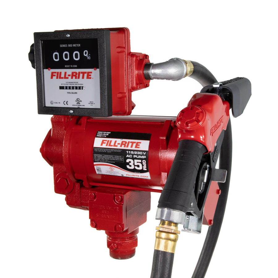 Fill-Rite 35 GPM FR311VB Fuel Transfer Pump with Mechanical Meter Package (Gallons) - Heavy-Duty Electric Pump with High Flow Rate and Durable Construction
