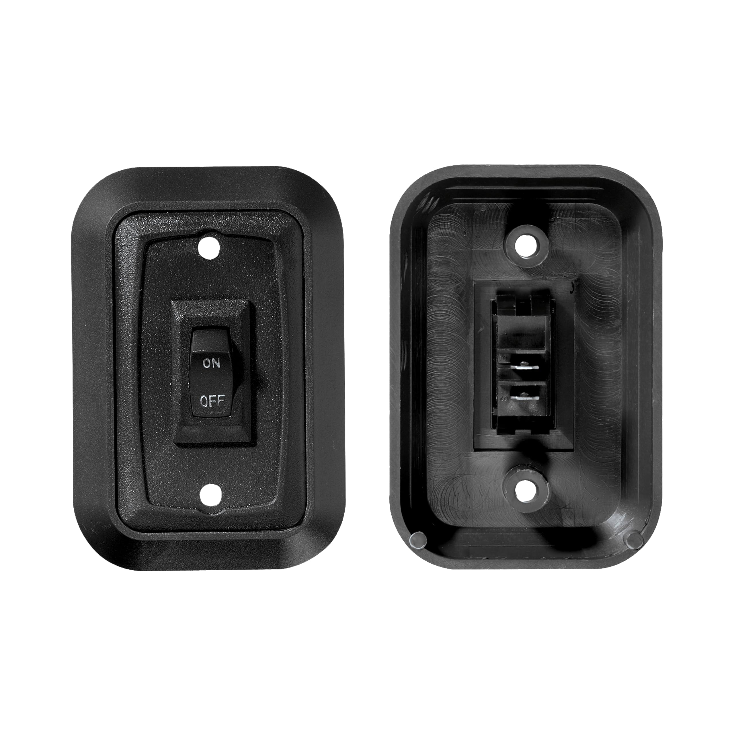 Wall Plate Switch RV Designer S652, Single, Black, 3.53" x 2.39", On/Off - SPST