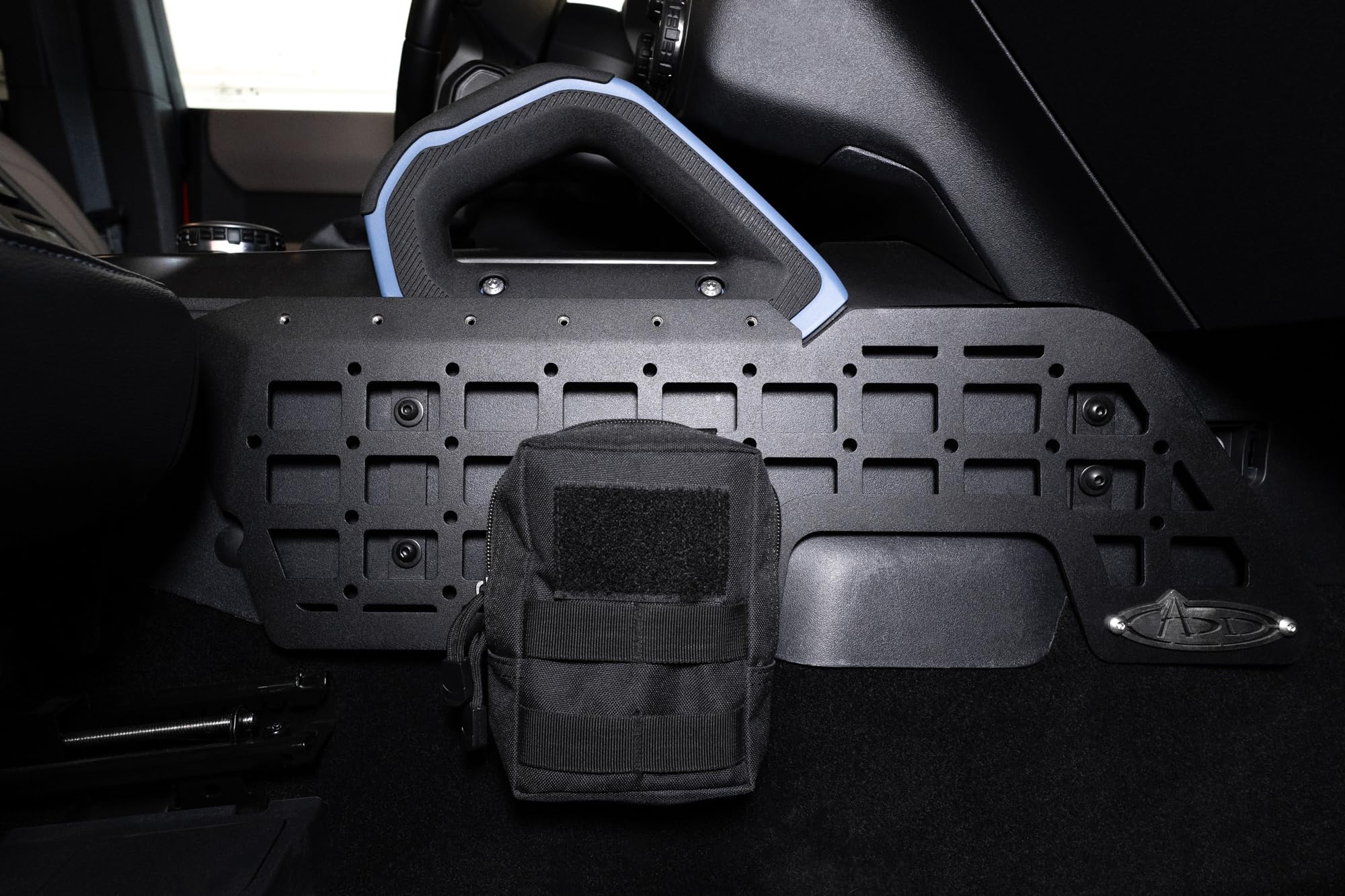 Molle Panels Center Console for The 2021-2024 Ford Bronco & 2022-2024 Ford Bronco Raptor | Digital Device Mounts | PEM Nuts for 10-24 Accessory Bolts | Made in America | Addictive Desert Designs