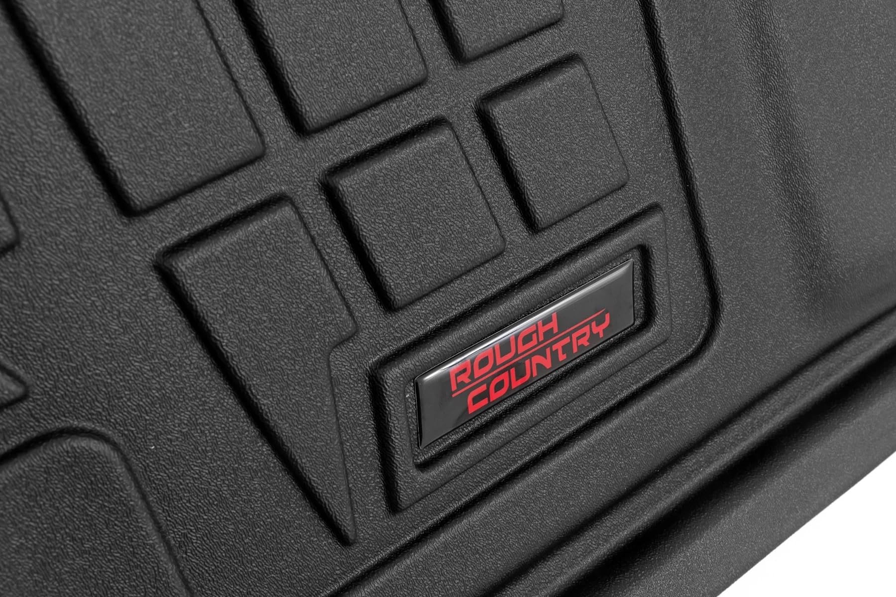 Sure-Fit Rough Country All Weather Floor Mats for Chevy Silverado/GMC Sierra 1500 Extended Cab (1999-2006) - Waterproof, Non-Slip Flexible Floor Mat, Front Set