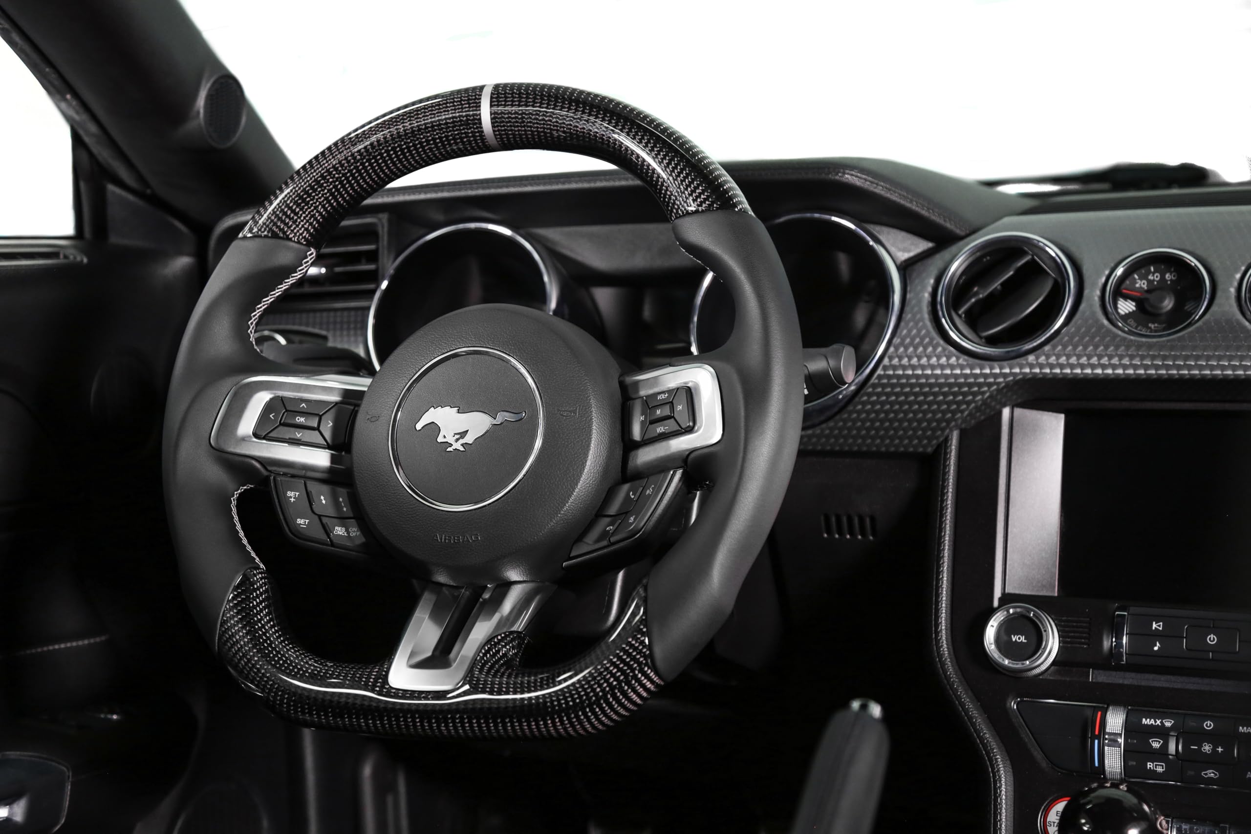 Steering Wheel Rekudo RK950-05 - Carbon Fiber with Leather Grips