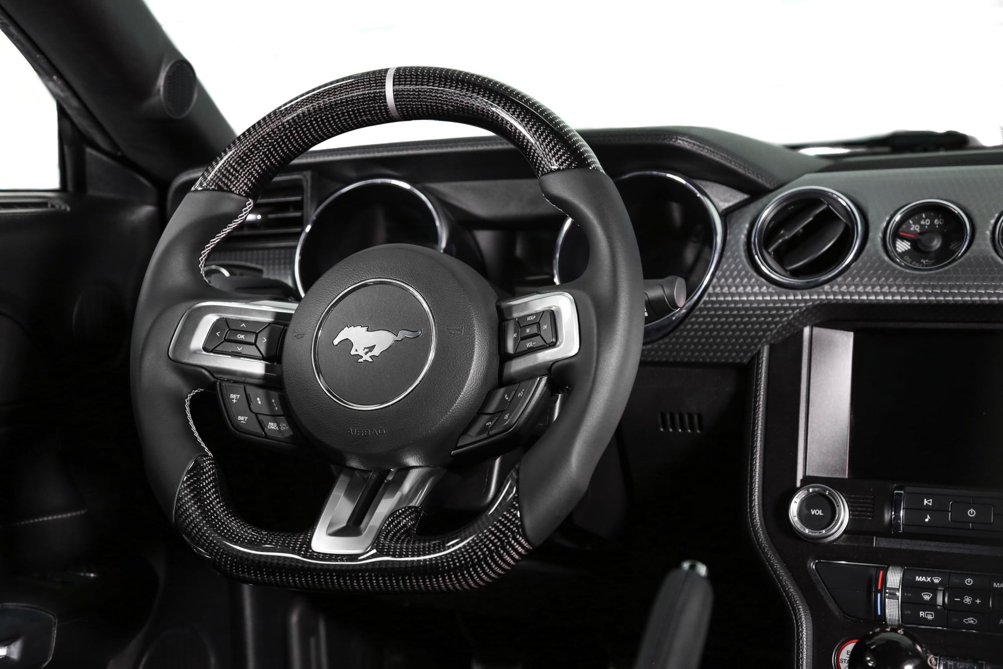 Steering Wheel Rekudo RK950-05 - Carbon Fiber with Leather Grips