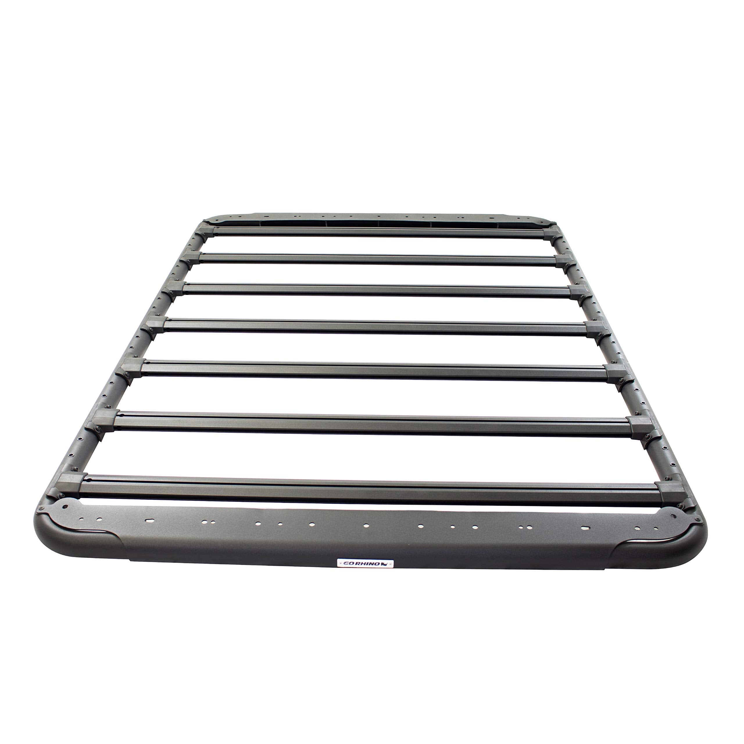 Go Rhino 500 SRM Flat Platform Roof Rack & Clamps | Aluminum, Textured Black, L: 65" x W: 52" | 5935065T | Mounts to Most Cross Bars