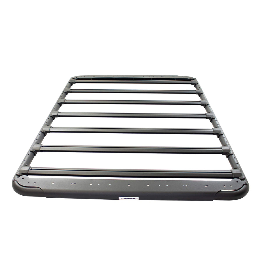 Go Rhino Flat Platform SRM 500 Roof Rack & Clamps | Aluminum, Textured Black, L: 75" x W: 52" | 5935075T | Mounts to Most Cross Bars