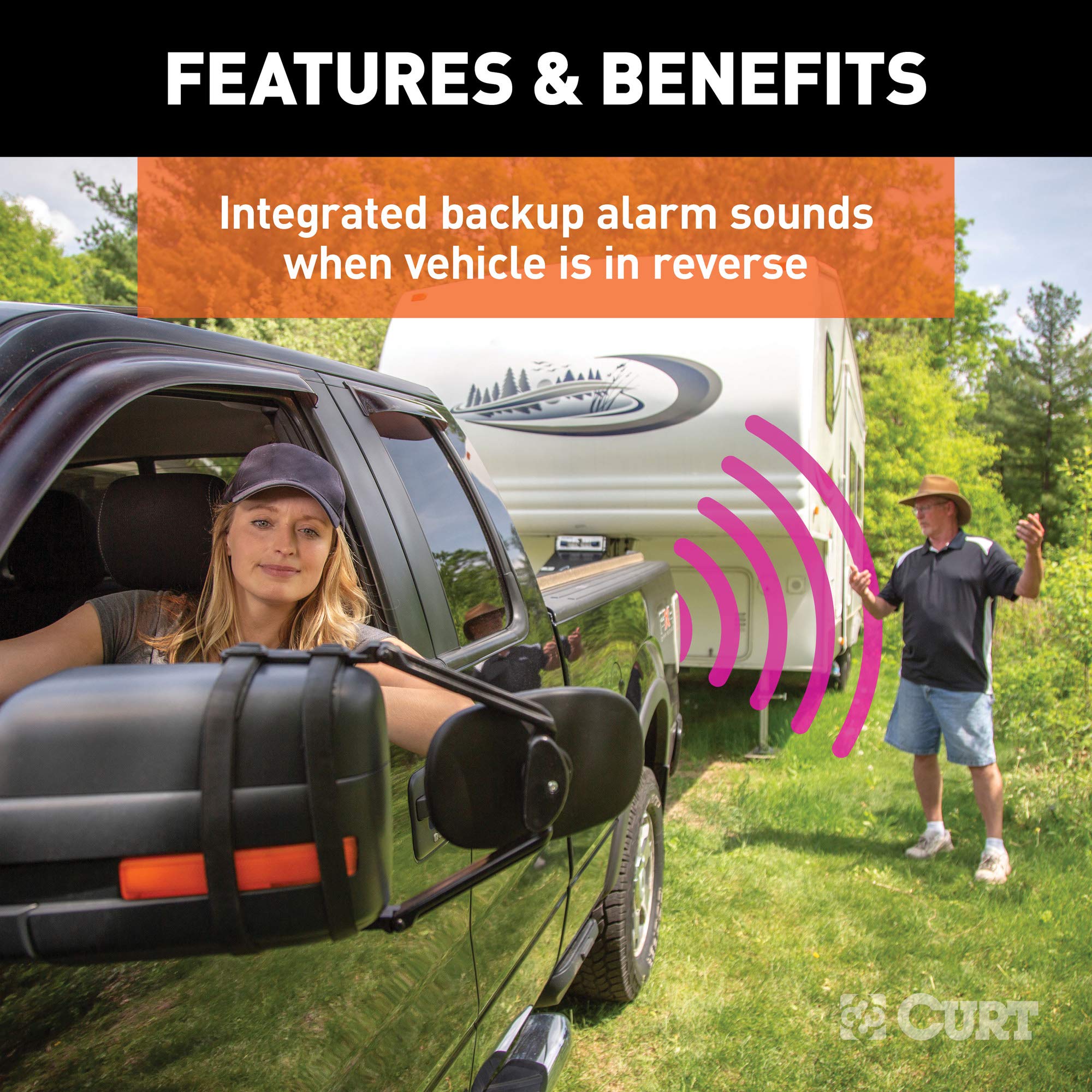 CURT Truck Backup Alarm for 7-Way RV Blade Trailer Wiring 57727