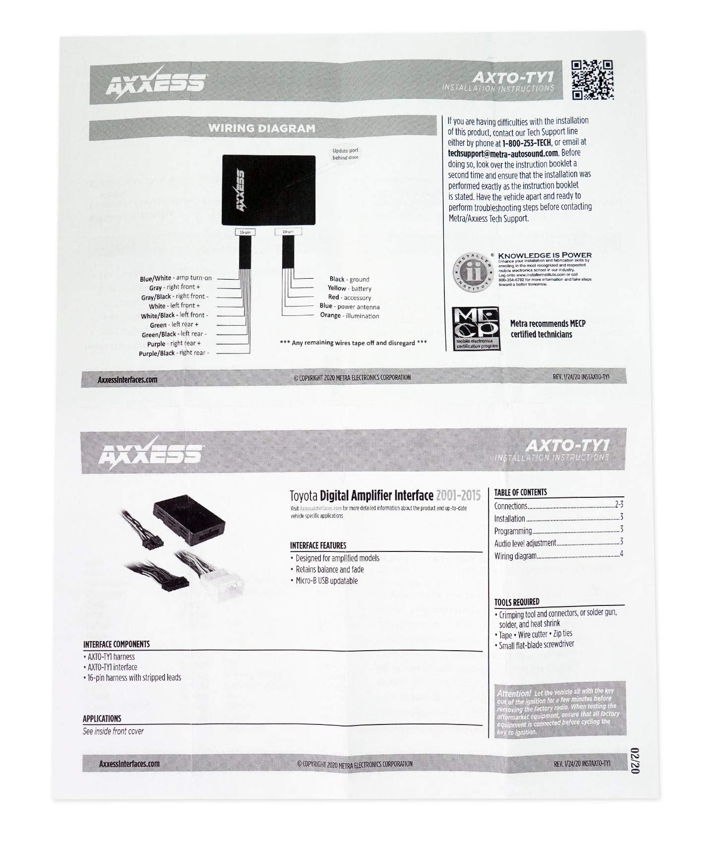 Axxess AXTO-TY1 Integrate Digital Amplifier Interface 2001–2015 Lexus/Toyota