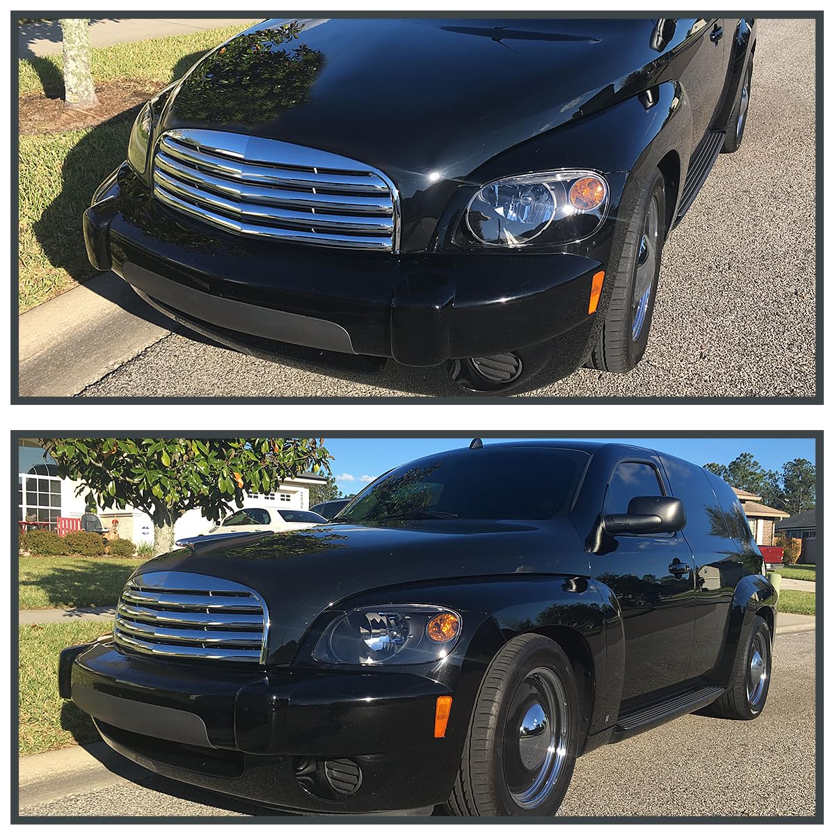 Black Headlights SPEC-D TUNING Compatible with 2006-2011 Chevy HHR, Left + Right Pair Headlamp Assembly