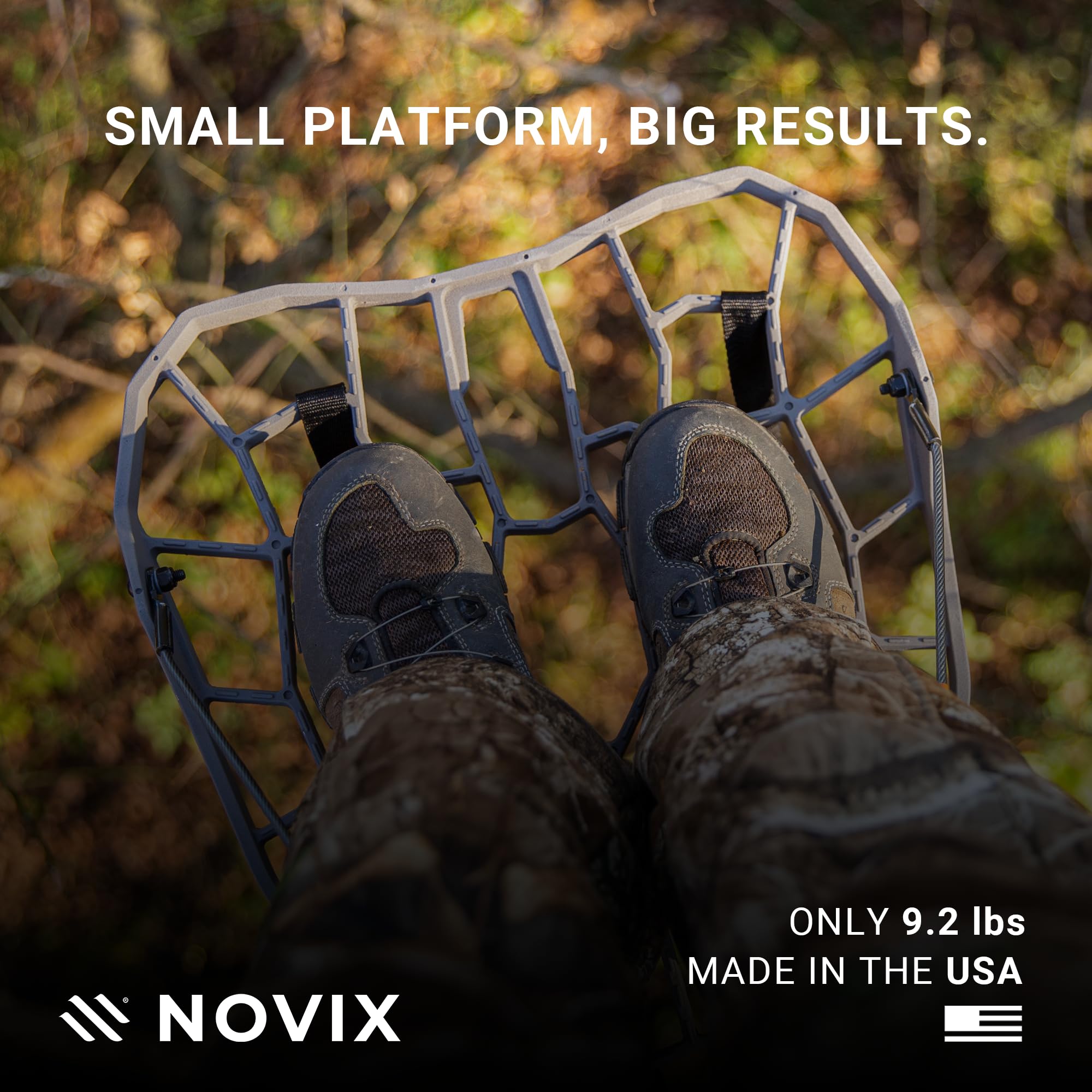 Hunting Accessories Bundle NOVIX Helo Hunt Ready System w/Lock on Tree Stand & Tree Steps – Versatile & Packable – Frost-Coated Treestand Accessories - Made in USA, Classic