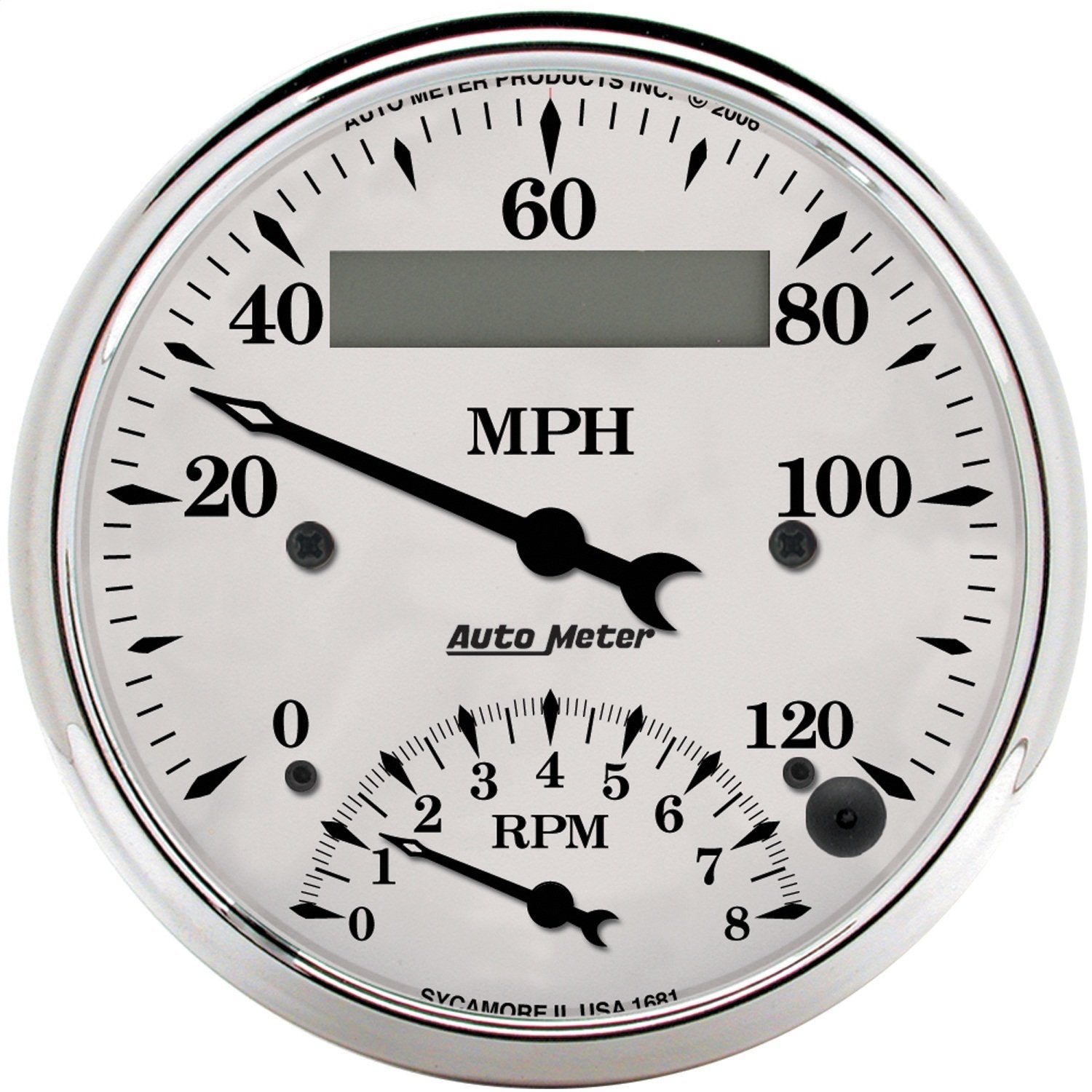 Auto Meter Old TYME 1681 White Tach/Speedo Combo