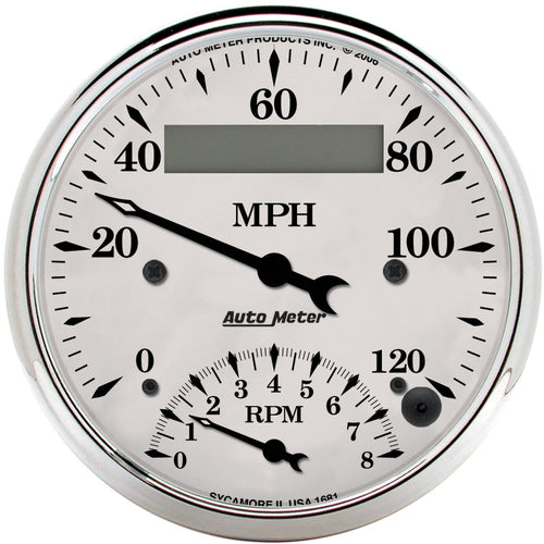 Auto Meter Old TYME 1681 White Tach/Speedo Combo