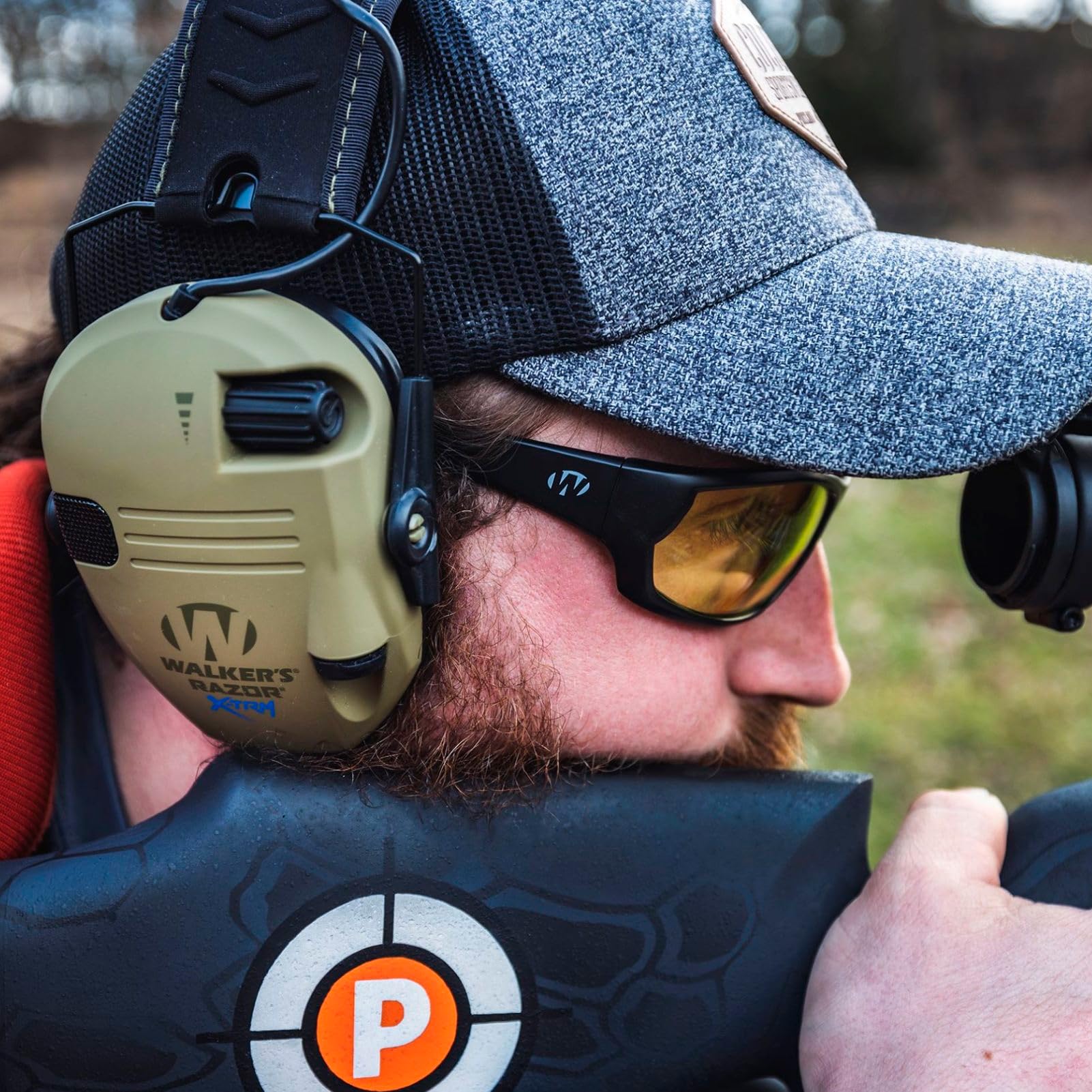 Walker's Full Frame IKON Carbine Shooting Glasses | Impact-Resistant Non-Slip Frame Hunting Shooting Eyesight Protection Glasses, Microfiber Lens Cloth & Carry Case Included, Amber