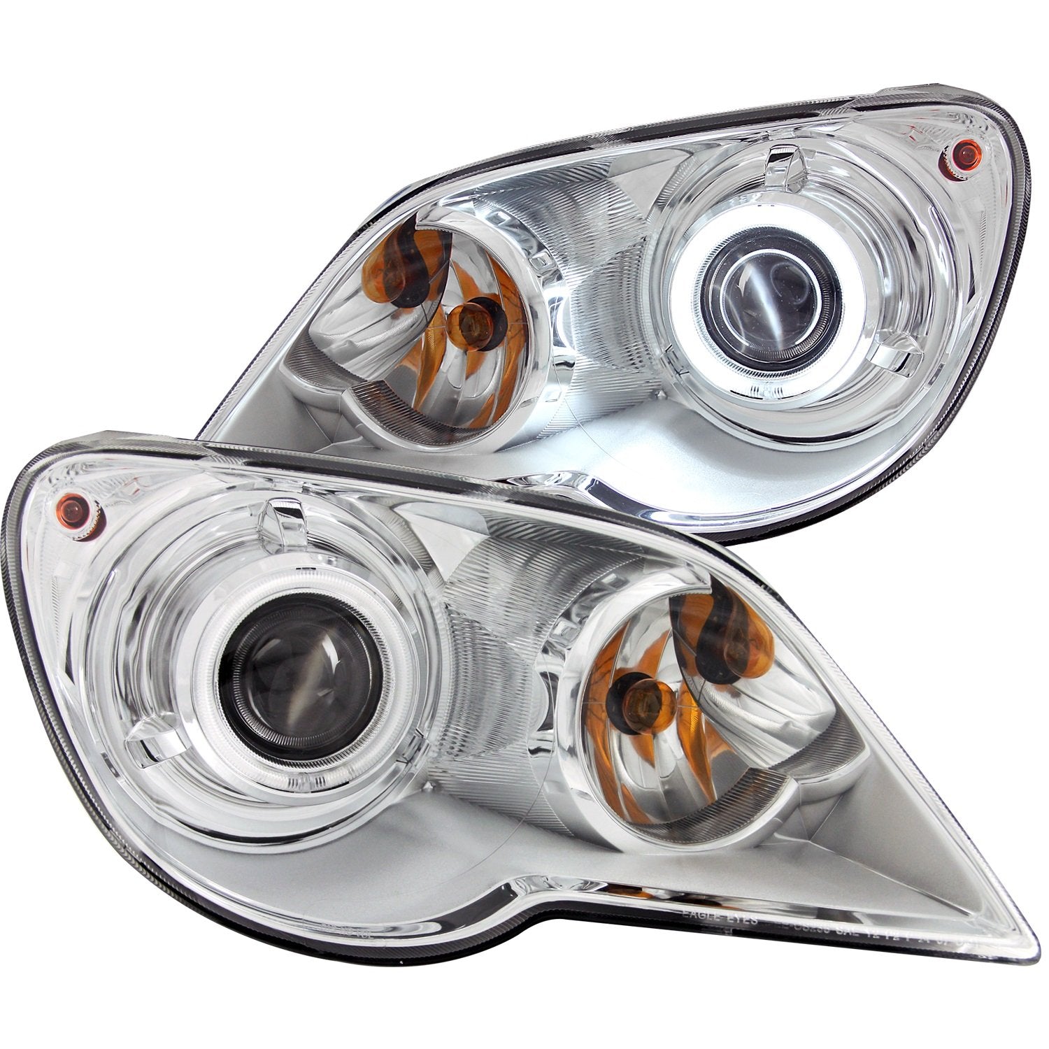 Chrome Clear AnzoUSA Projector Halo Headlight for Chrysler Pacifica - (Sold in Pairs)