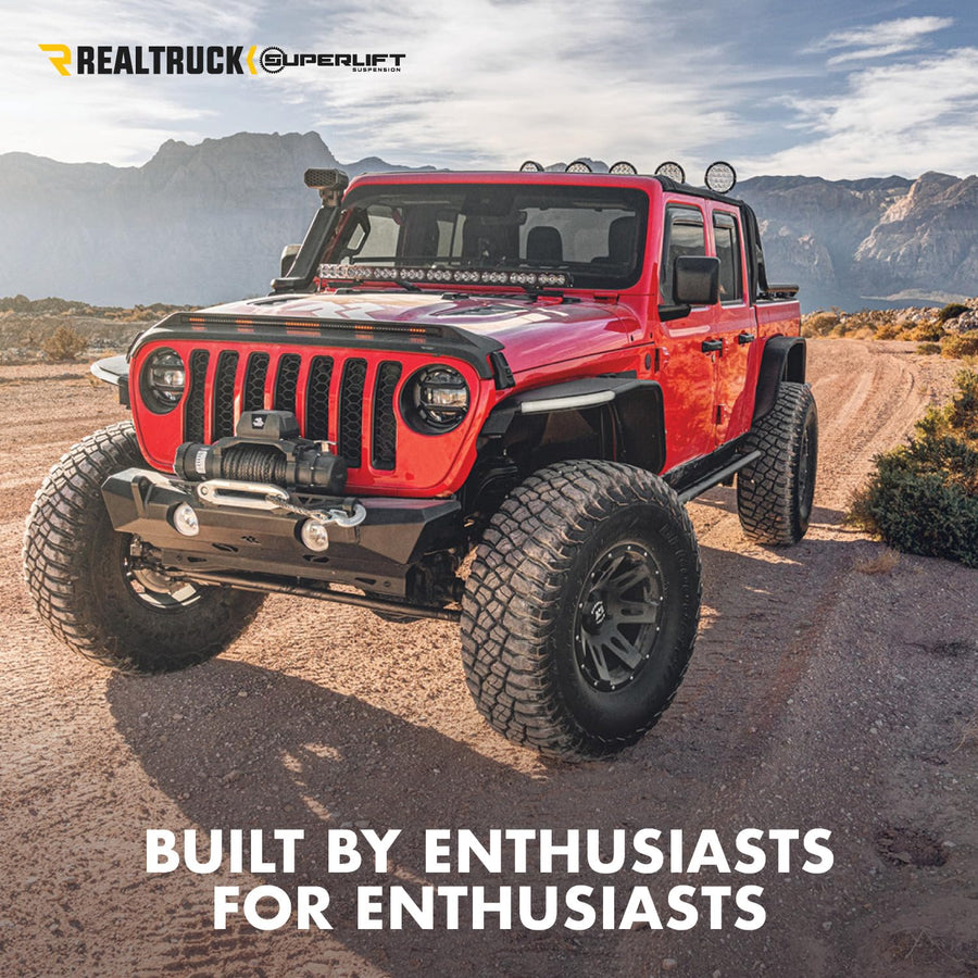 SUPERLIFT SUSPENSION RealTruck 2.5" Lift Kit for Jeep Gladiator JT | Complete Lift Kit with Front & Rear Fox 2.0 Series Shocks | K1031F | Fits 2020-2024 Jeep Gladiator JT (Does Not Fit Diesel Models)