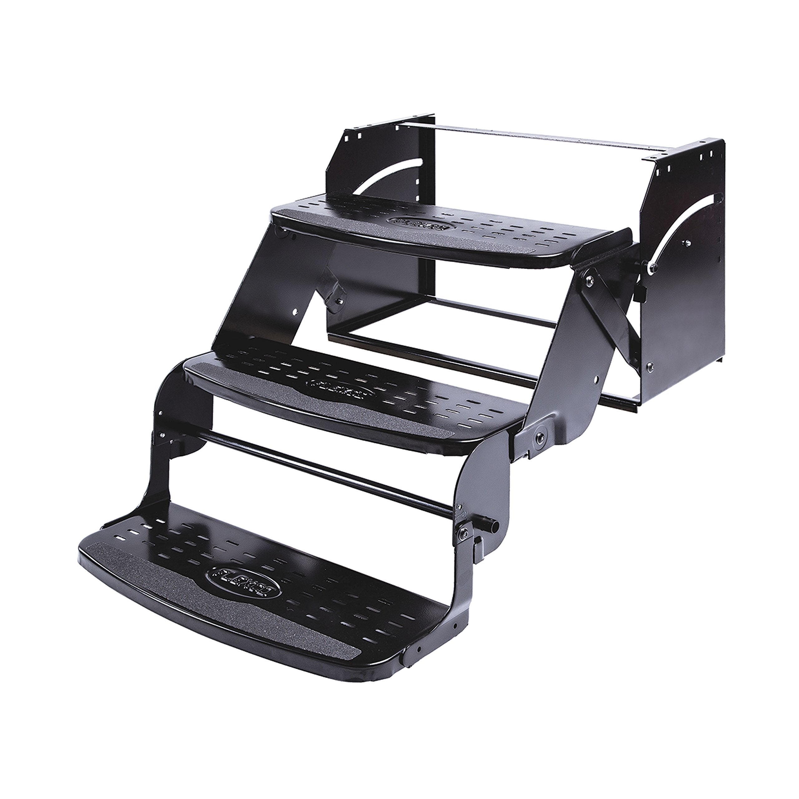 Stromberg Carlson RV Step Manual SMFP-3200L – Foldable Camper Stairs for Trailer Entry, Triple Pull Out Platform for RV, Rust Resistant Construction, Exterior Camper Step, 24" Wide Non-Skid Design