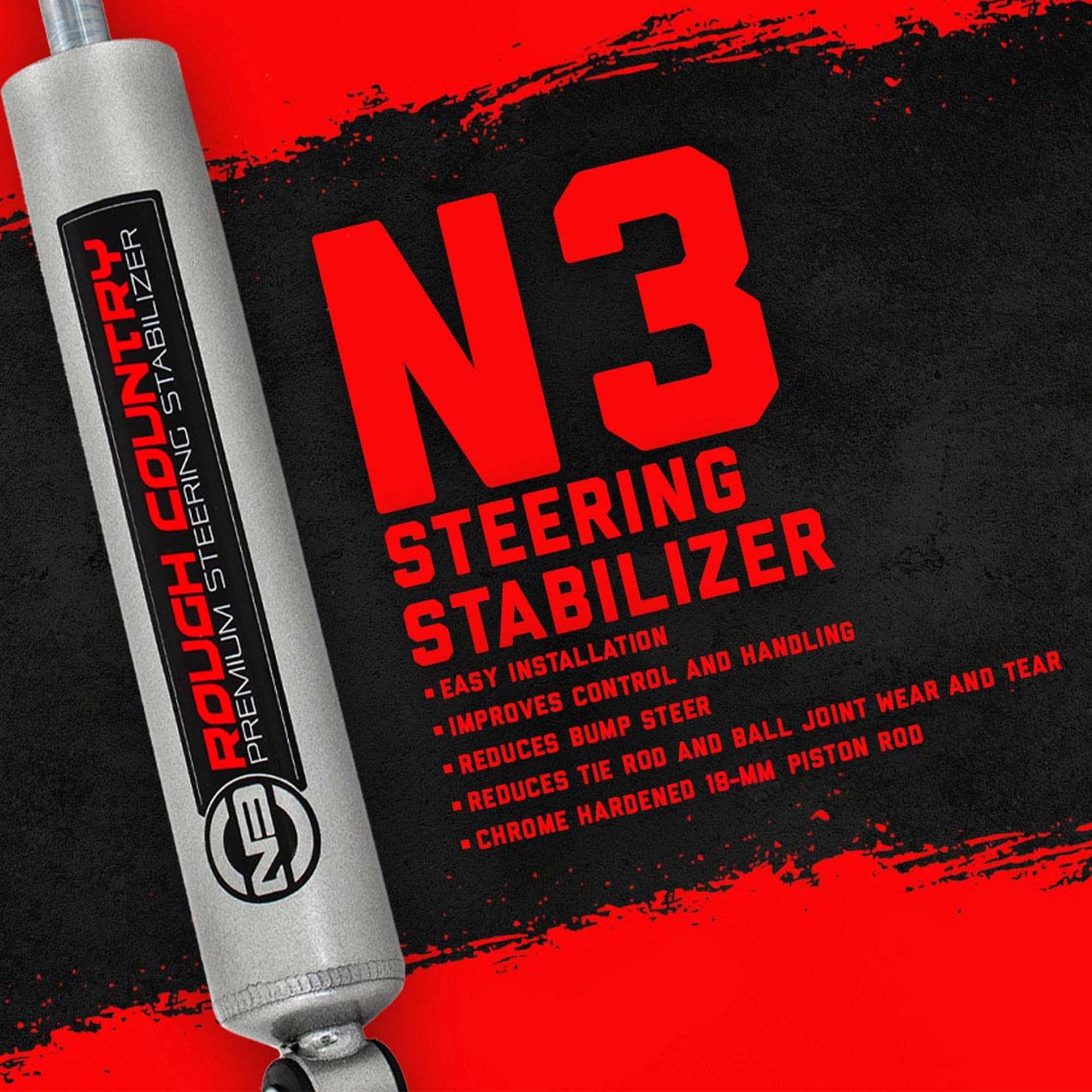 Rough Country Steering Stabilizer N3 for 88-99 Chevy/GMC C/K1500 2WD - 8738630