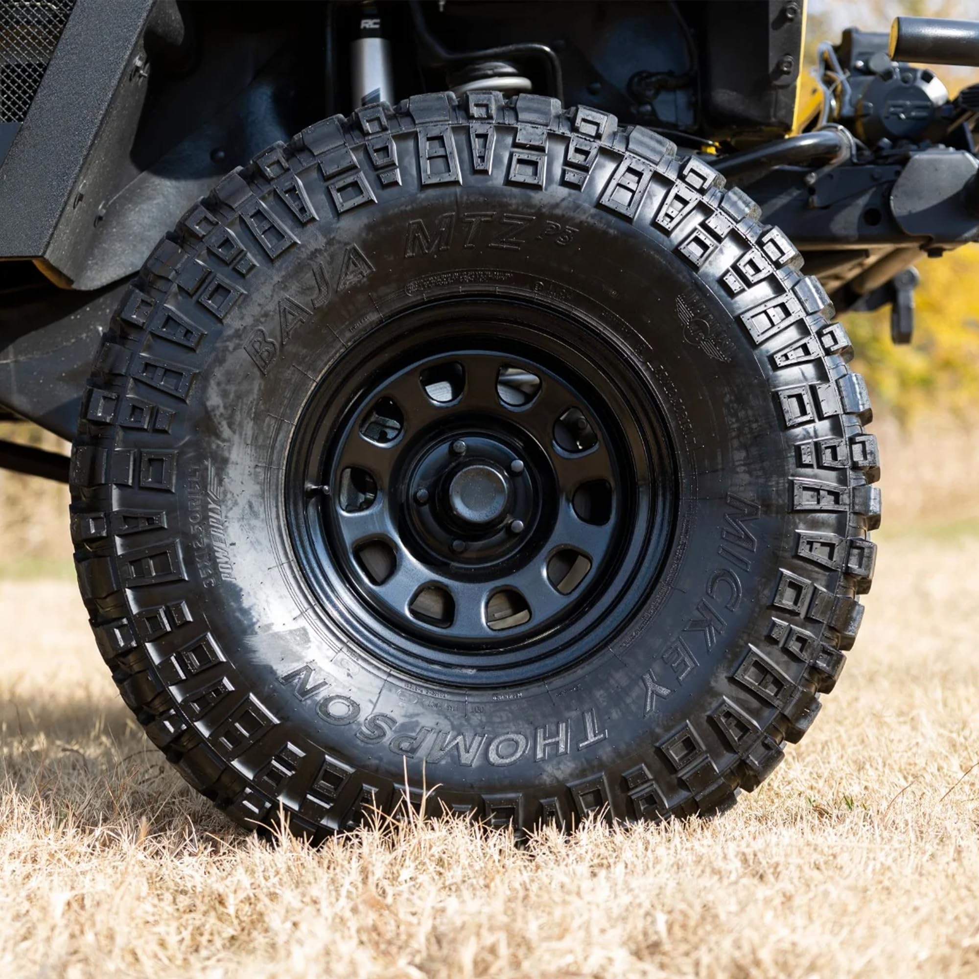 Black Steel Rough Country Wheel 15x8, 5x5 Bolt Pattern, 19mm Offset, 3.30" Bore - Gloss Black Off-Road Truck Wheel