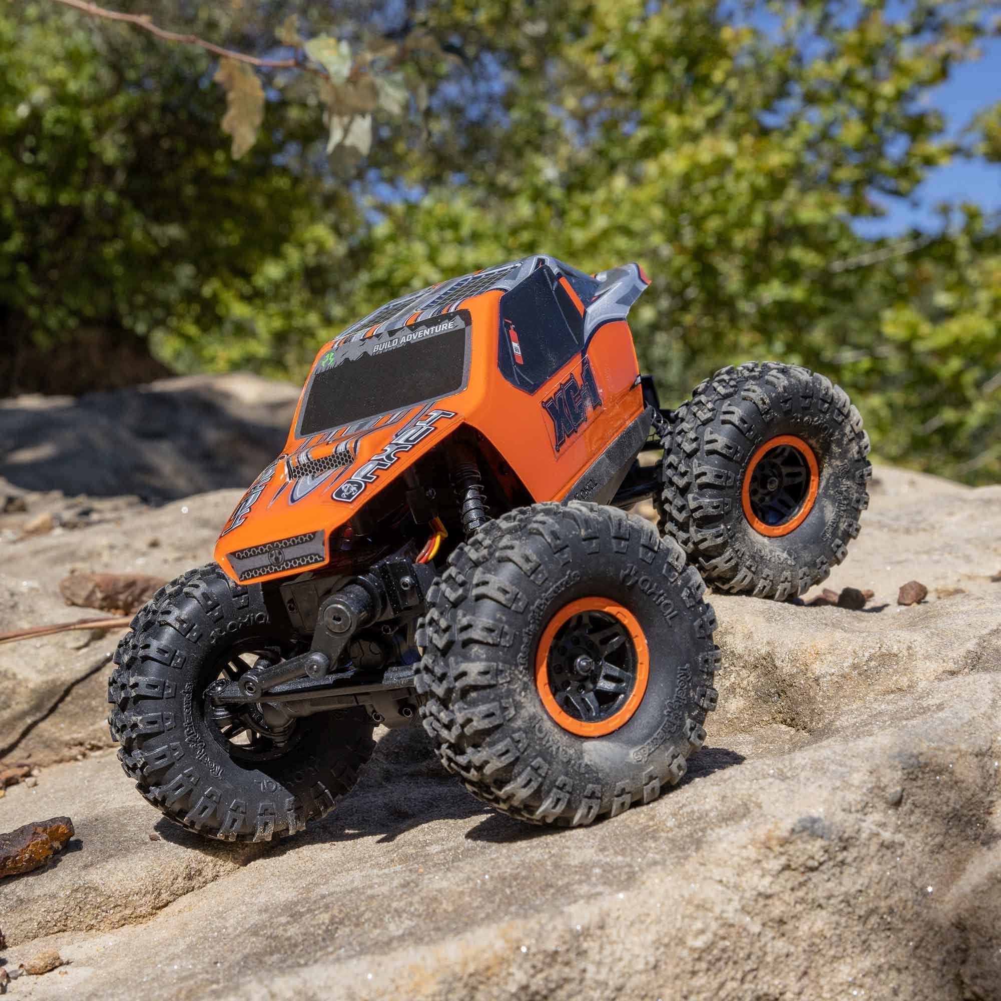 Axial 1/24 RC Truck AX24 XC-1 4WS Crawler Brushed RTR (Includes Everything Needed No Other purchases Required), Orange, AXI00003T2