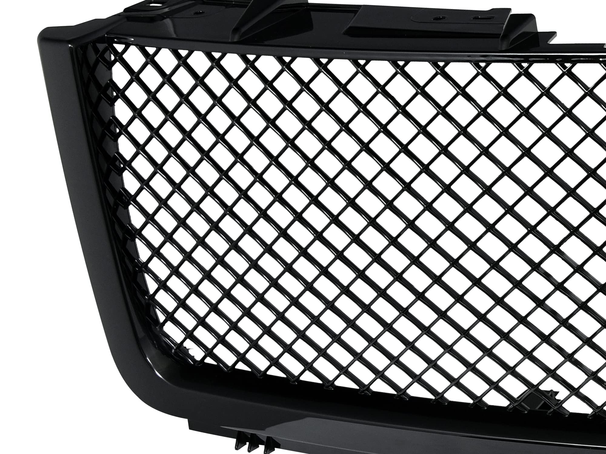 Mesh Front Hood Grille Armordillo USA 7169197 - Gloss Black Fits 2007-2013 Chevy Silverado 1500
