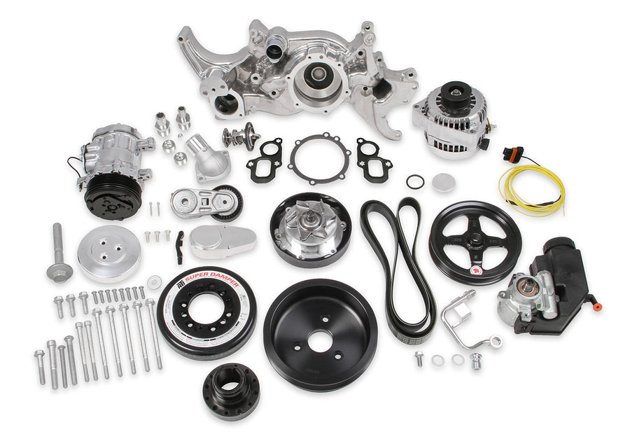 Premium Polished Holley 20-200P Mid-Mount Complete Accessory System for LT Engines