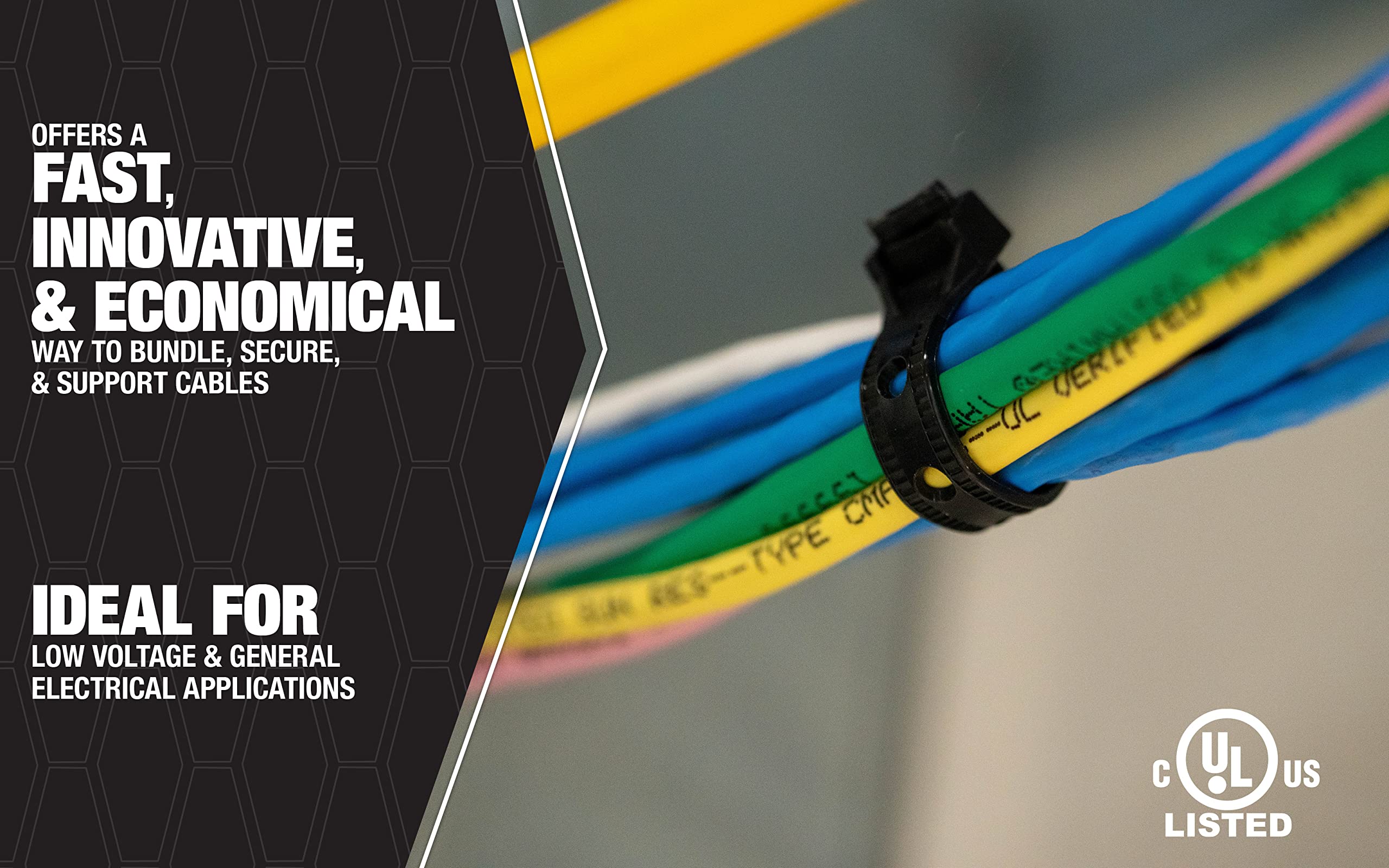 14” Indoor/Outdoor UV Rated Nylon Cable Ties, 50 Pound Tensile Strength, 100 Count, Black