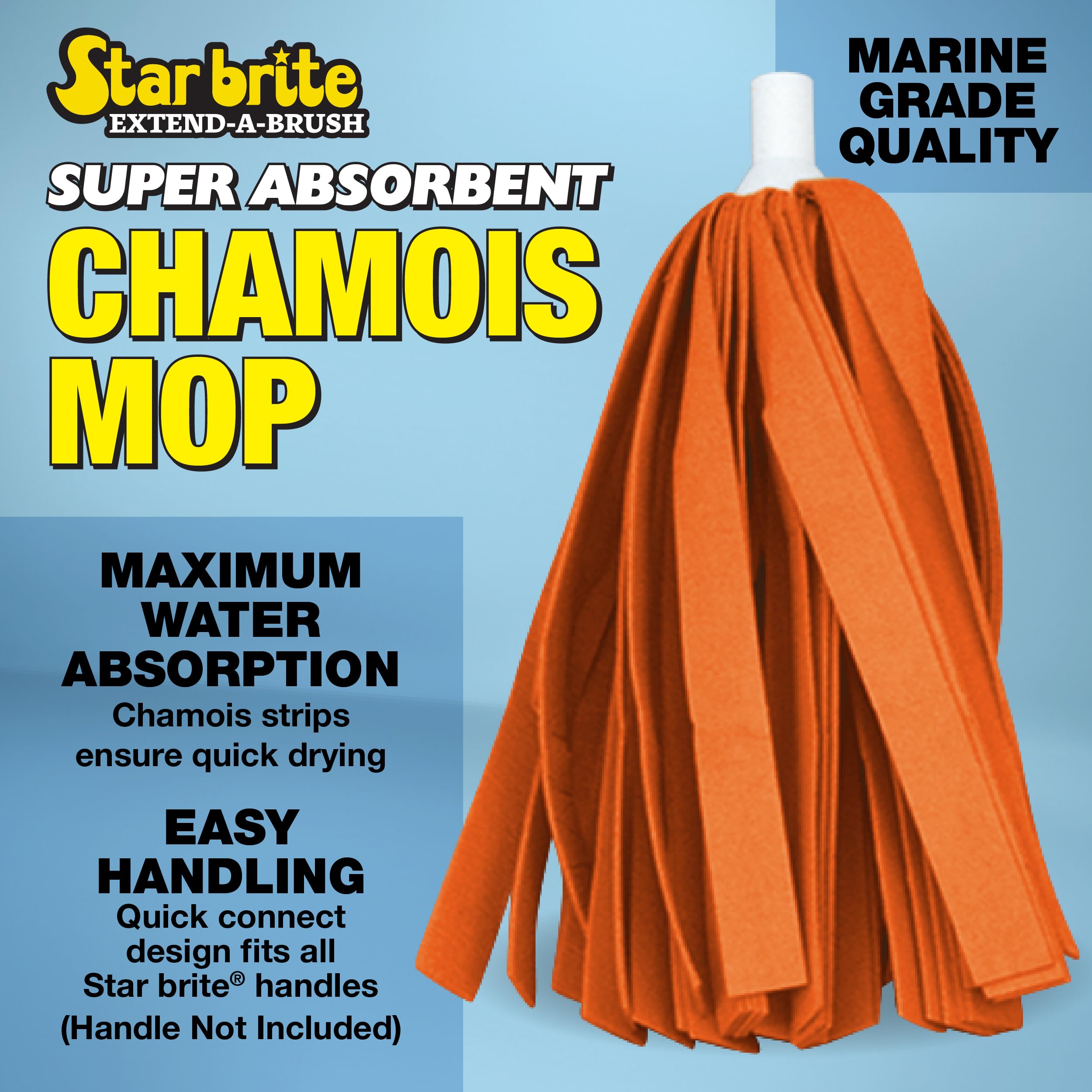 Super Absorbent Chamois Mop STAR BRITE - Quick Connect Fits All Extend-A-Brush Handles STAR BRITE (040032)
