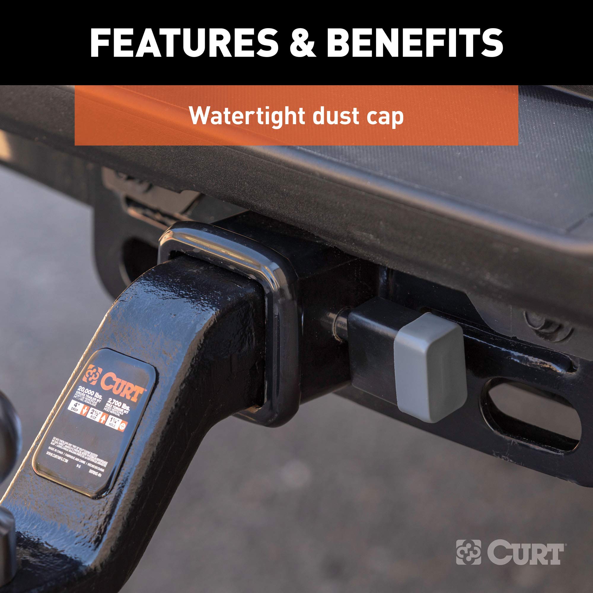 CURT Trailer Hitch Lock 23021, 5/8-Inch Pin Diameter, Fits Most 3-Inch Receivers