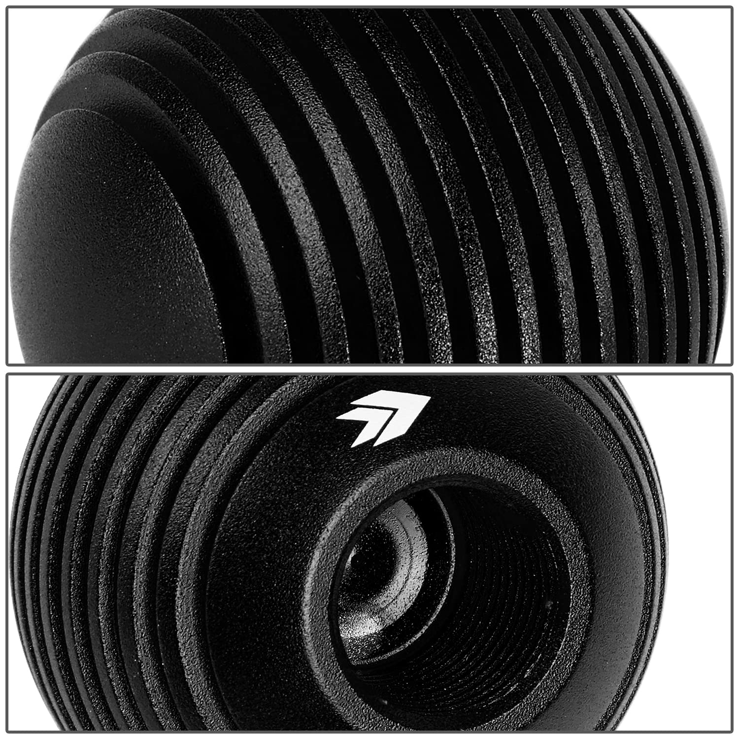 NRG Innovations Universal Aluminum SK-703BK Shift Knob with Thread Adapters, Heat Sink Style Round Ball Shape, Black