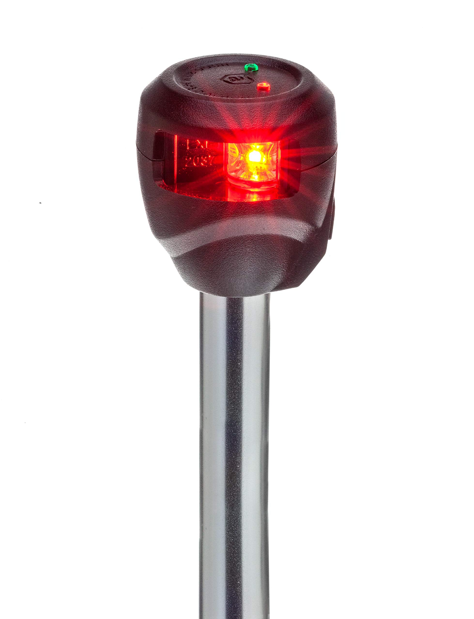 attwood Marine NV6LC2-10-7 Bi-Color LightArmor LED Navigation Pole Light, 10-Inch, Red/Green