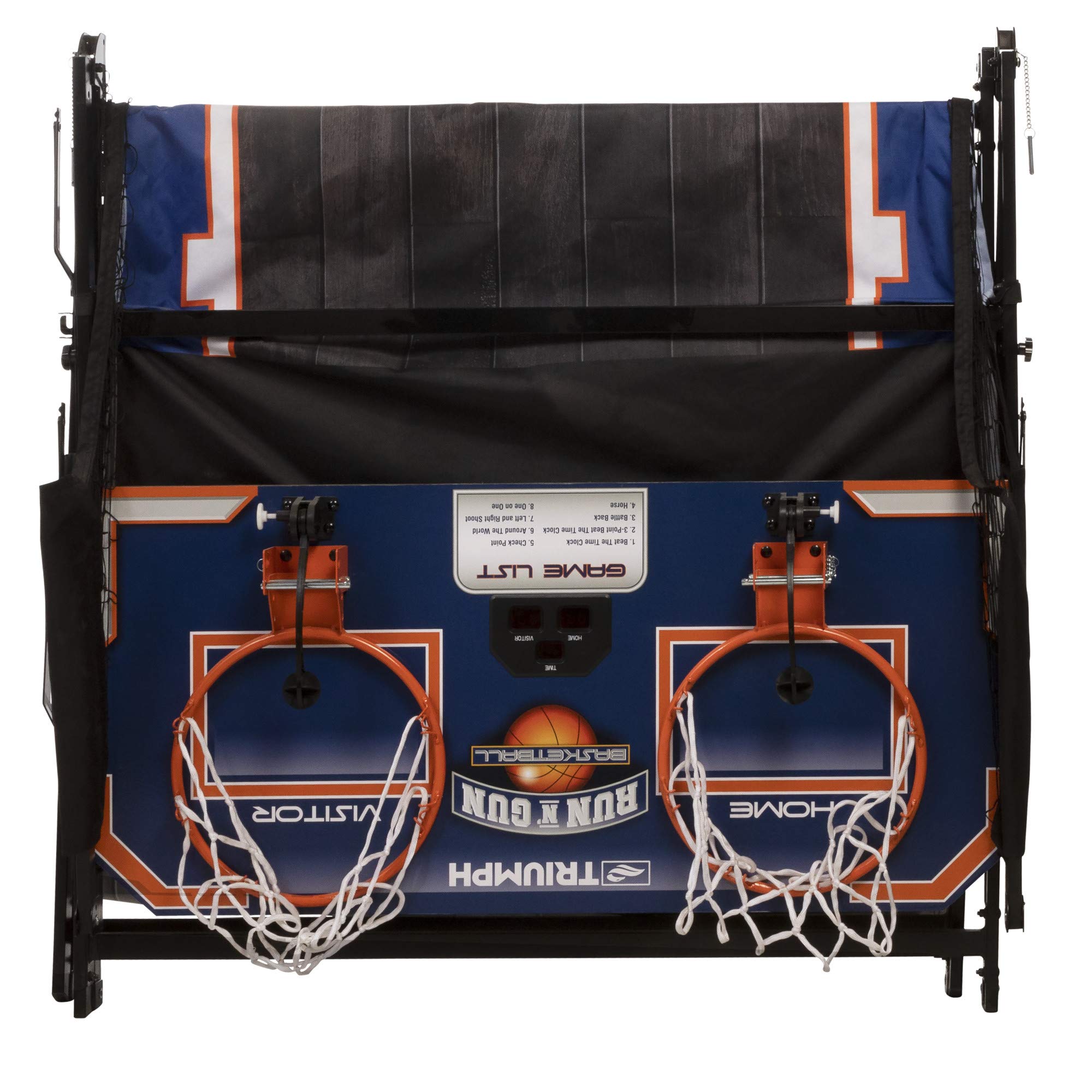 Sports TRIUMPH Run n Gun Arcade Basketball Shootout - 8 Game Modes - Quick and Easy Assembly - Folds 100% Flat for Complete Storage - Fully Portable, Play Inside or Outside