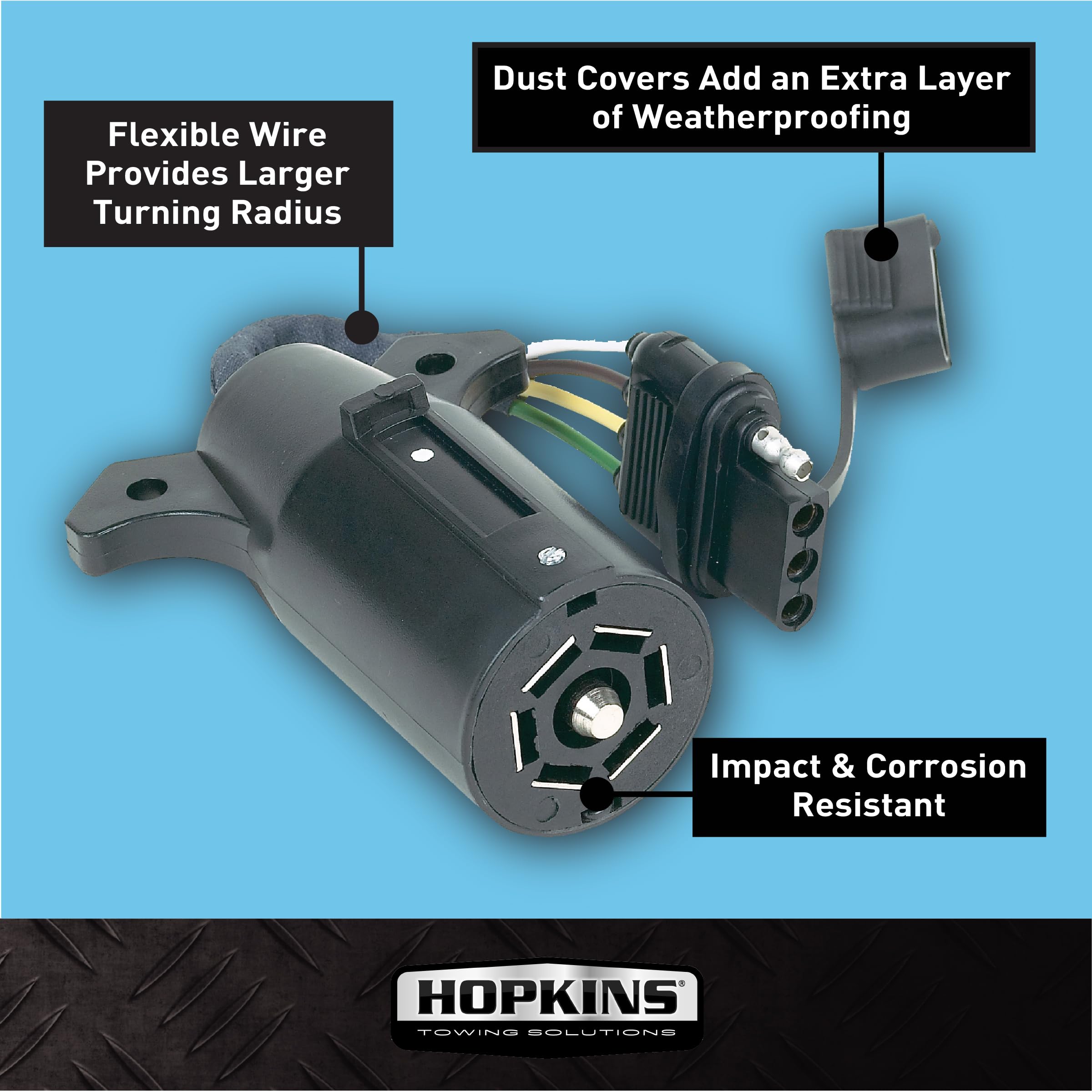 7 Blade to 4 Flat Flex Adapter Hopkins Towing Solutions 47365