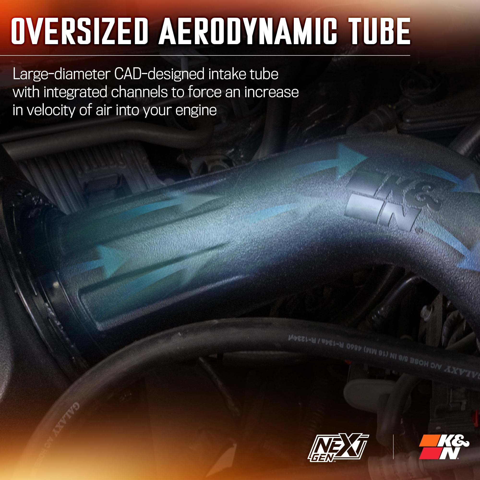 NextGen K&N Cold Air Intake System: High-Flow Cotton Filter: Compatible with 2013-2024 RAM 1500, 1500 Classic; 50-1564