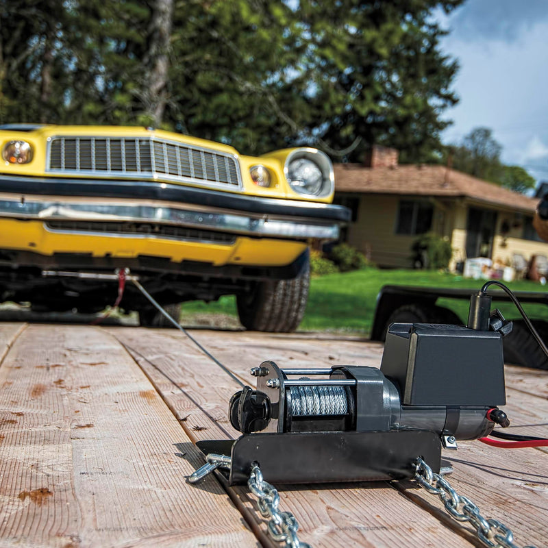 2000 WARN DC 12V Electric Winch, 2000 lb Pulling Capacity | Steel Cable, Hook & Corded Remote | Portable, Compact Power for Trailers, ATVs, Workshops, and General Utility Lifting & Pulling