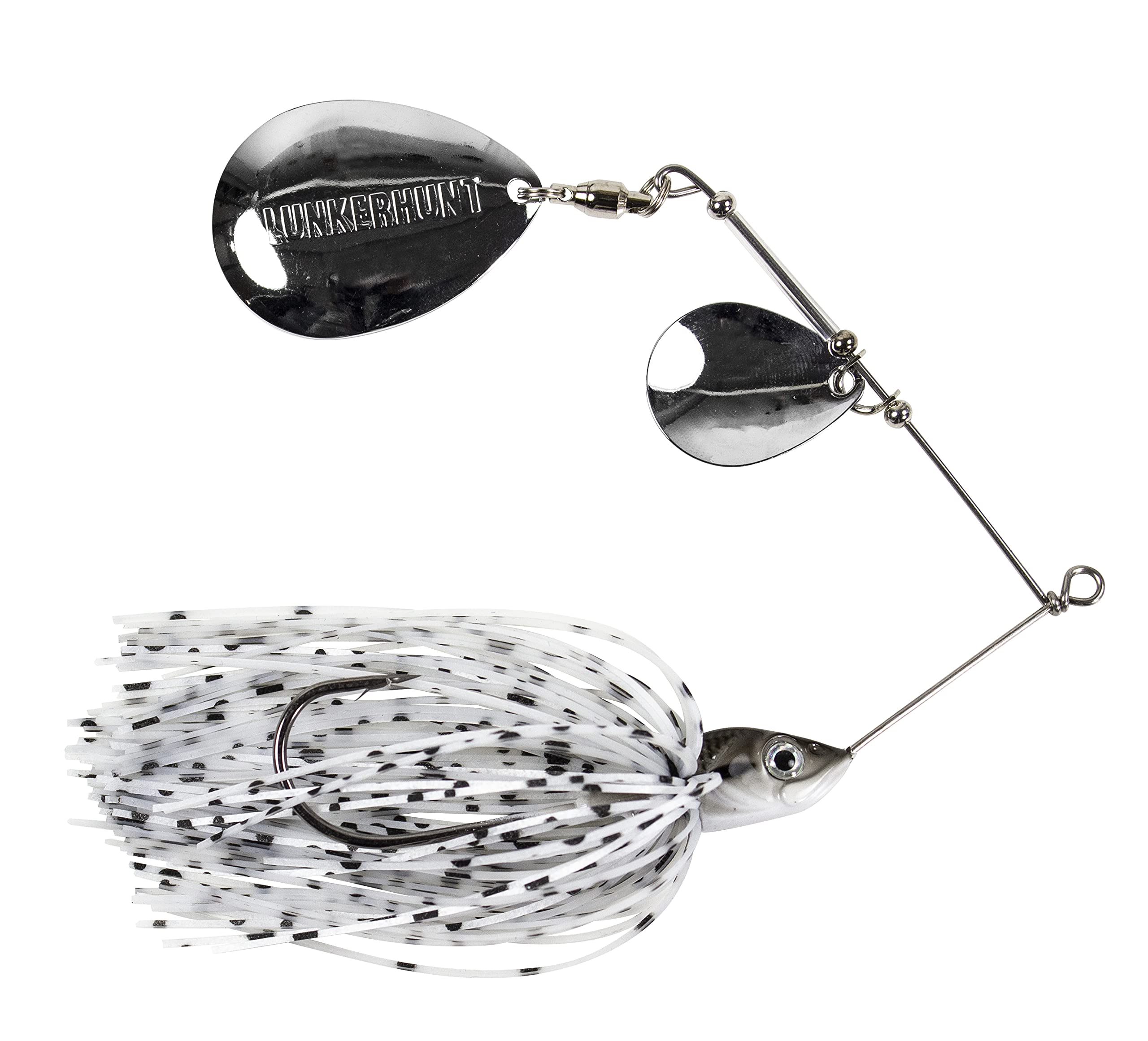 Spinnerbait Lunkerhunt for Bass Fishing, Emits High Vibration | Freshwater Spinning Fishing Lure | Impact Ignite - Willow Leaf Spinnerbait (Salt and Pepper)
