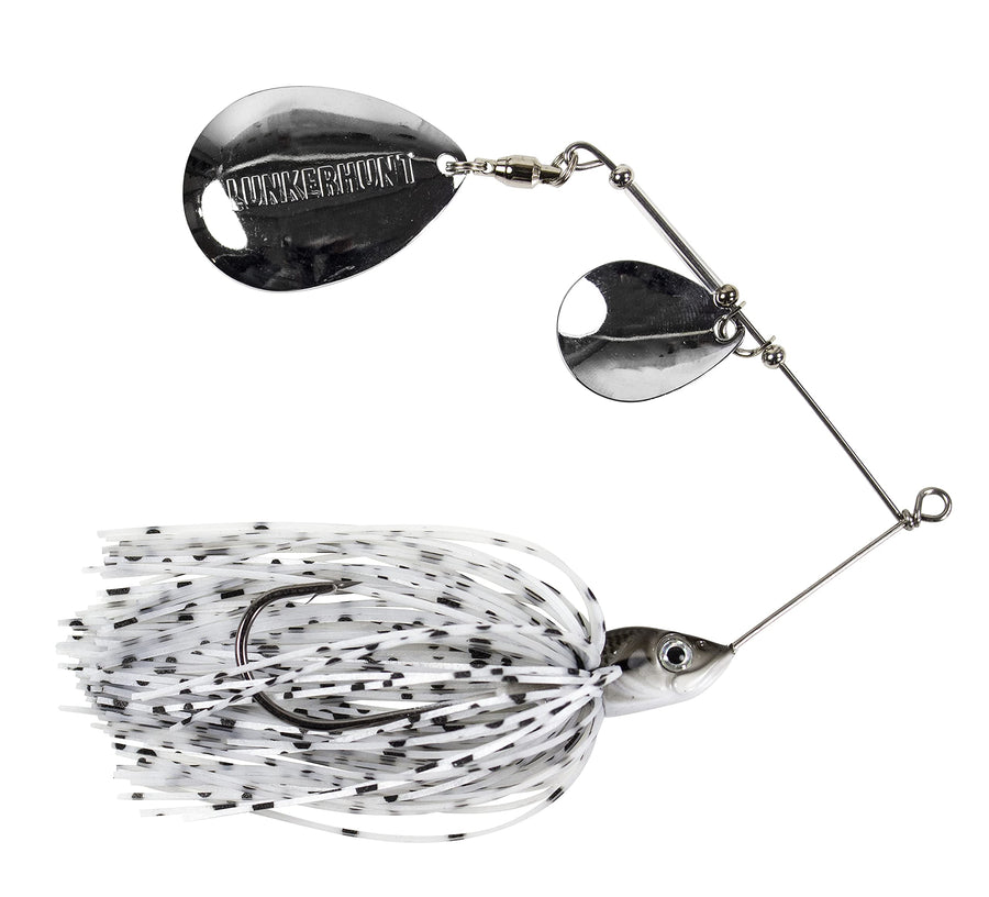 Spinnerbait Lunkerhunt for Bass Fishing, Emits High Vibration | Freshwater Spinning Fishing Lure | Impact Ignite - Willow Leaf Spinnerbait (Salt and Pepper)