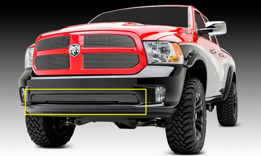 2013-2018 Ram 1500 T-Rex Grilles Billet Bumper Grille, Polished, 1 Pc, Overlay - PN #25458